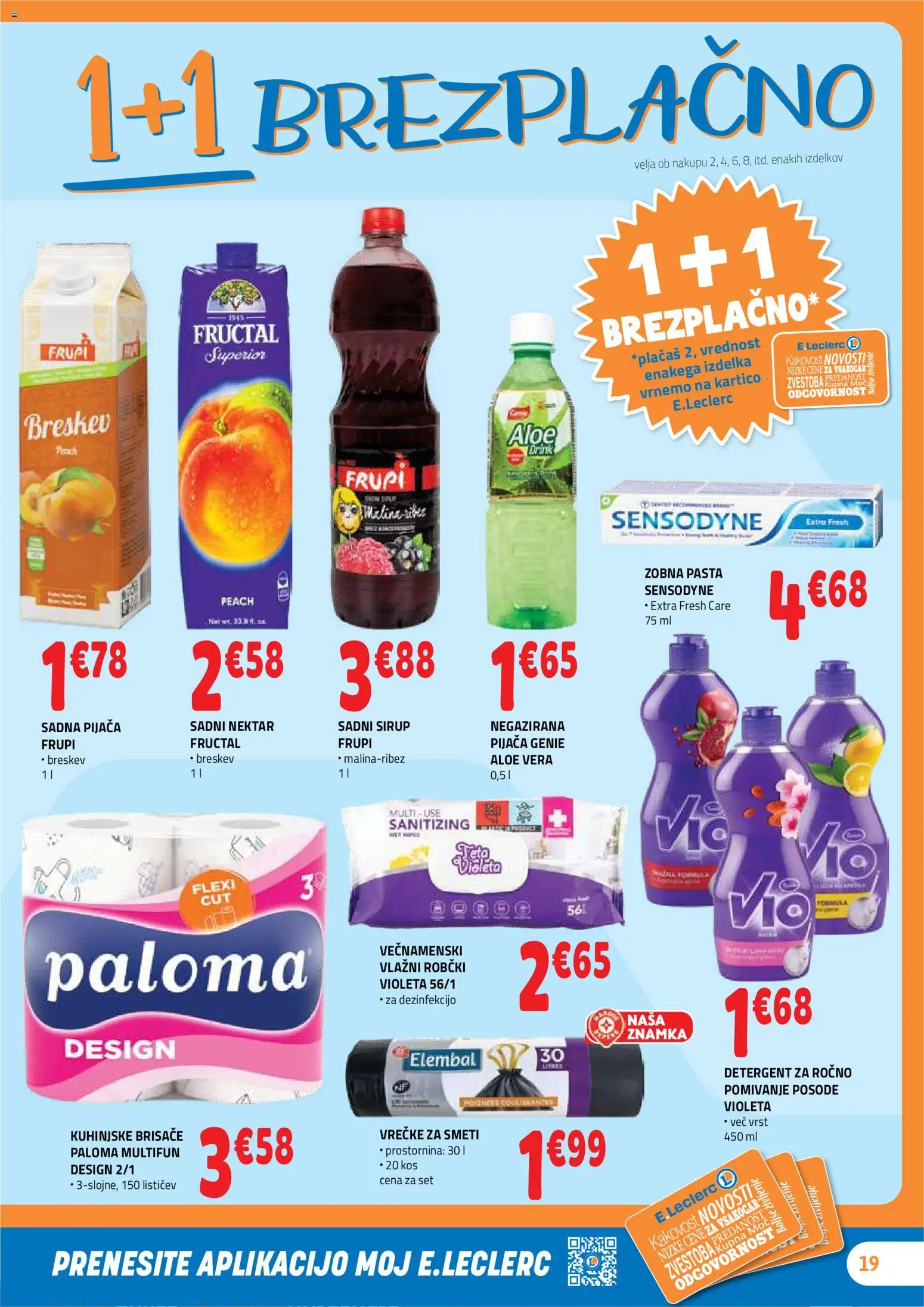 Novi E.leclerc katalog ponudbe – veljaven od 23.09.2026 | Stran: 19 | Izdelki: Aloe Vera, Sirup, Robčki, Detergent