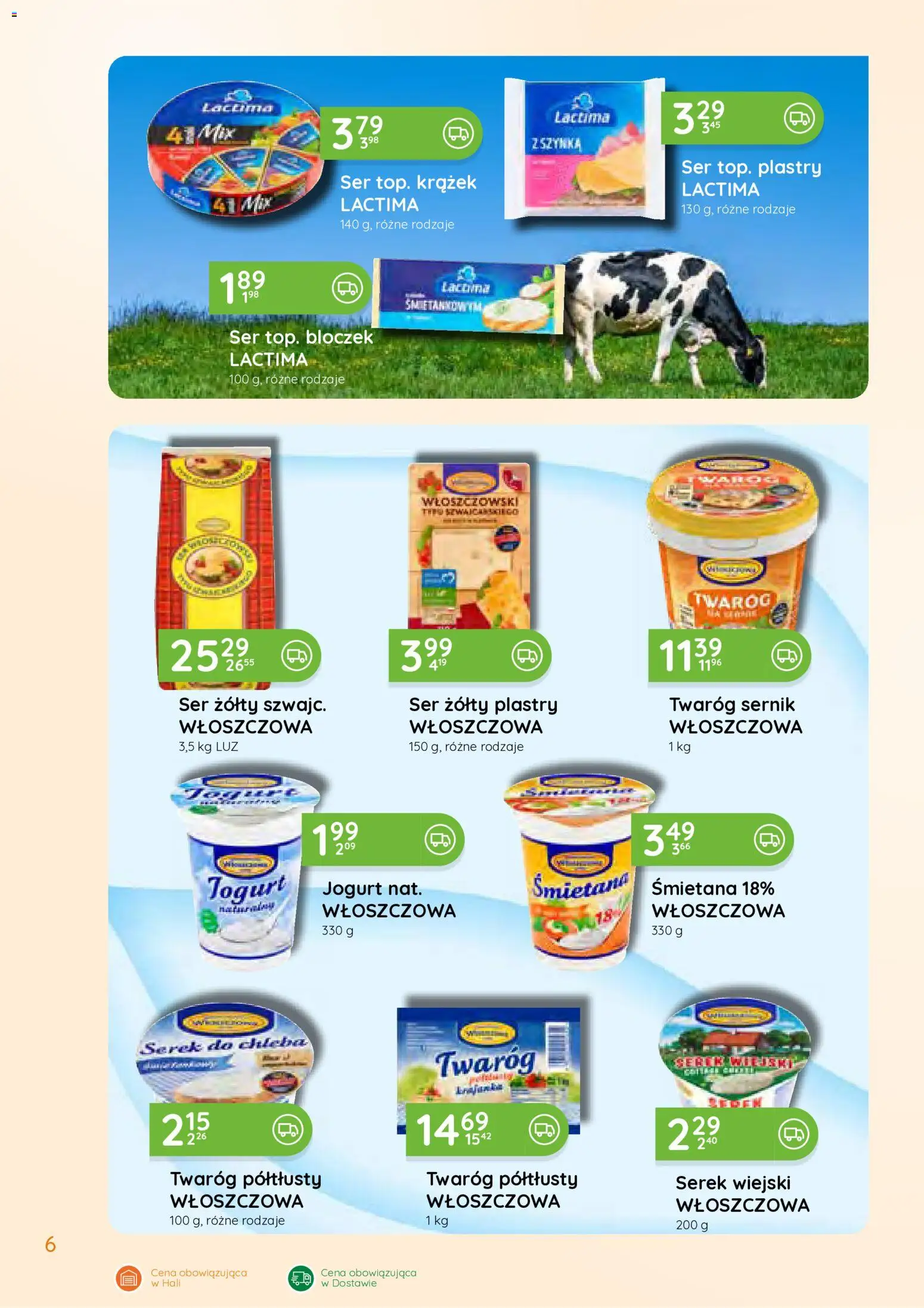 Eurocash gazetka - Południowy Wschód od 27.07.2026 | Strona: 6 | Produkty: Twaróg półtłusty, Serek, Śmietana, Twaróg