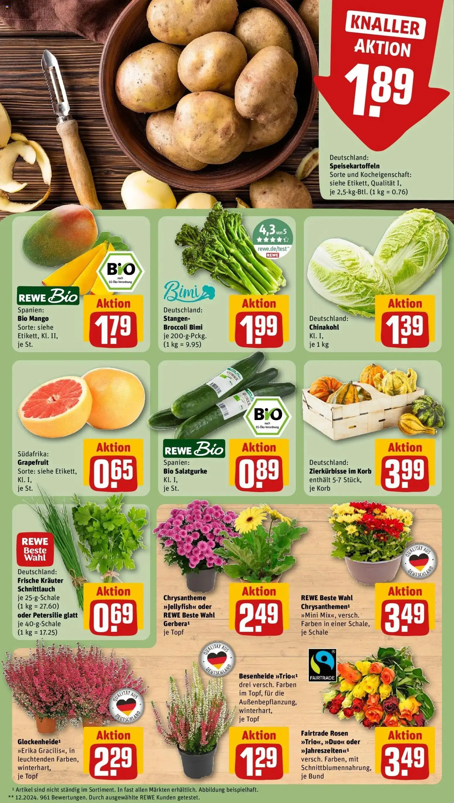 REWE Prospekt ab 21.09.2026 zum Blättern » Angebote | Seite: 13 | Produkte: Korb, Grapefruit, Mango, Chinakohl