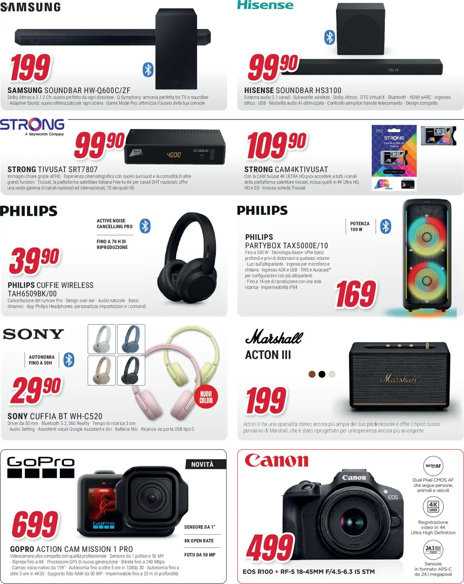 Volantino Trony del 12.06.2026 | Pagina: 10 | Prodotti: Soundbar, Audio, Videocamera, Satellitare