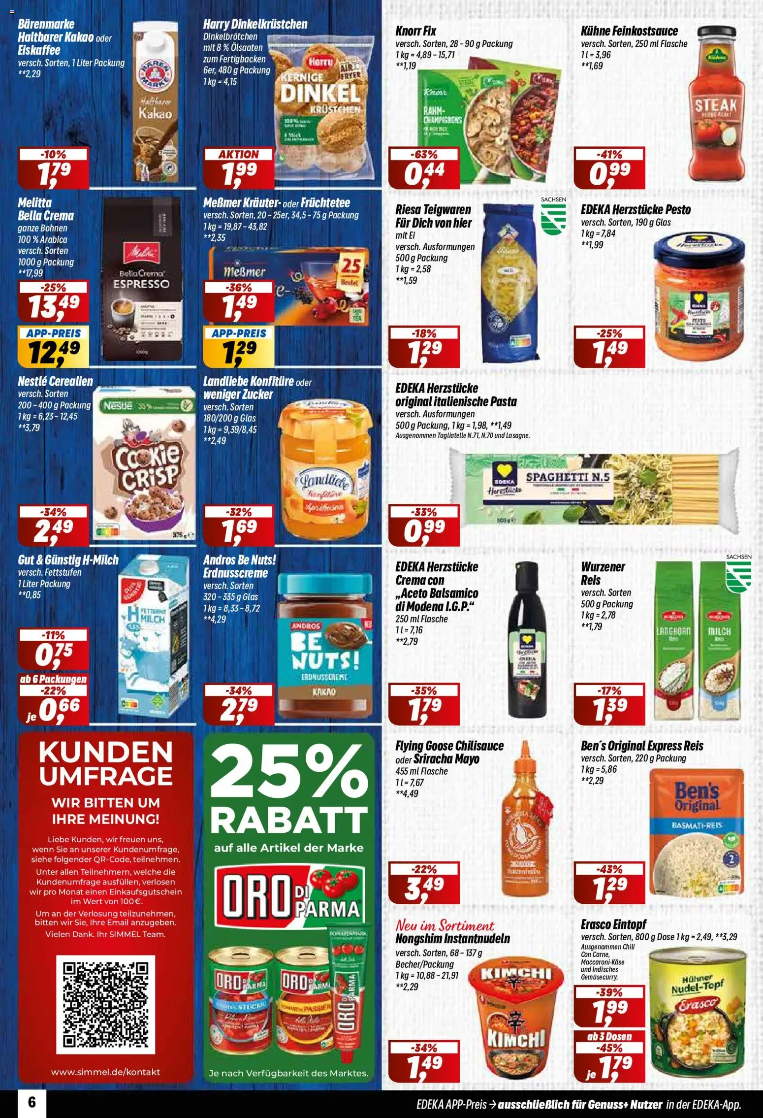 Simmel Prospekt – gültig ab 31.08.2026 | Seite: 6 | Produkte: Basmatireis, Messmer, Knorr, Steak