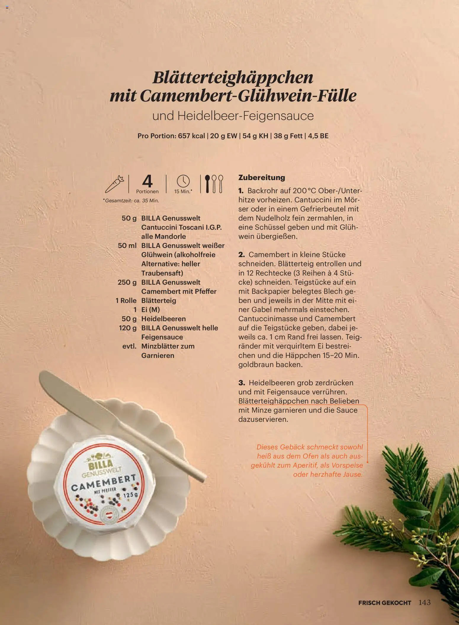 Billa AT akciós ujság - amely érvényes a következő dátumtól: 2026.11.01. | Oldal: 143 | Termékek: Cantuccini, Camembert