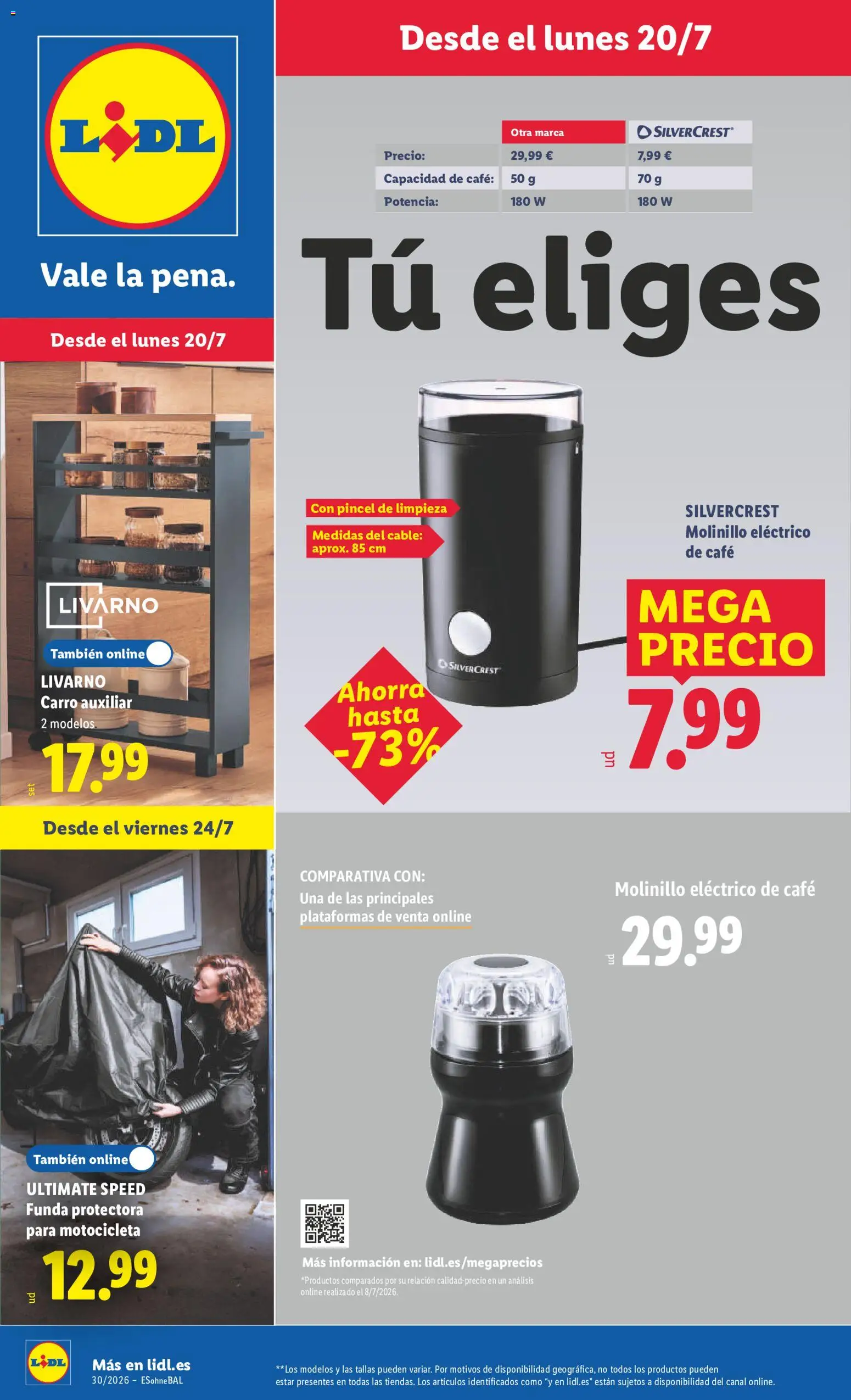 Lidl folleto de bazar │ válido desde el 20/07/2026 | Página: 1 | Productos: Café, Cable, Funda