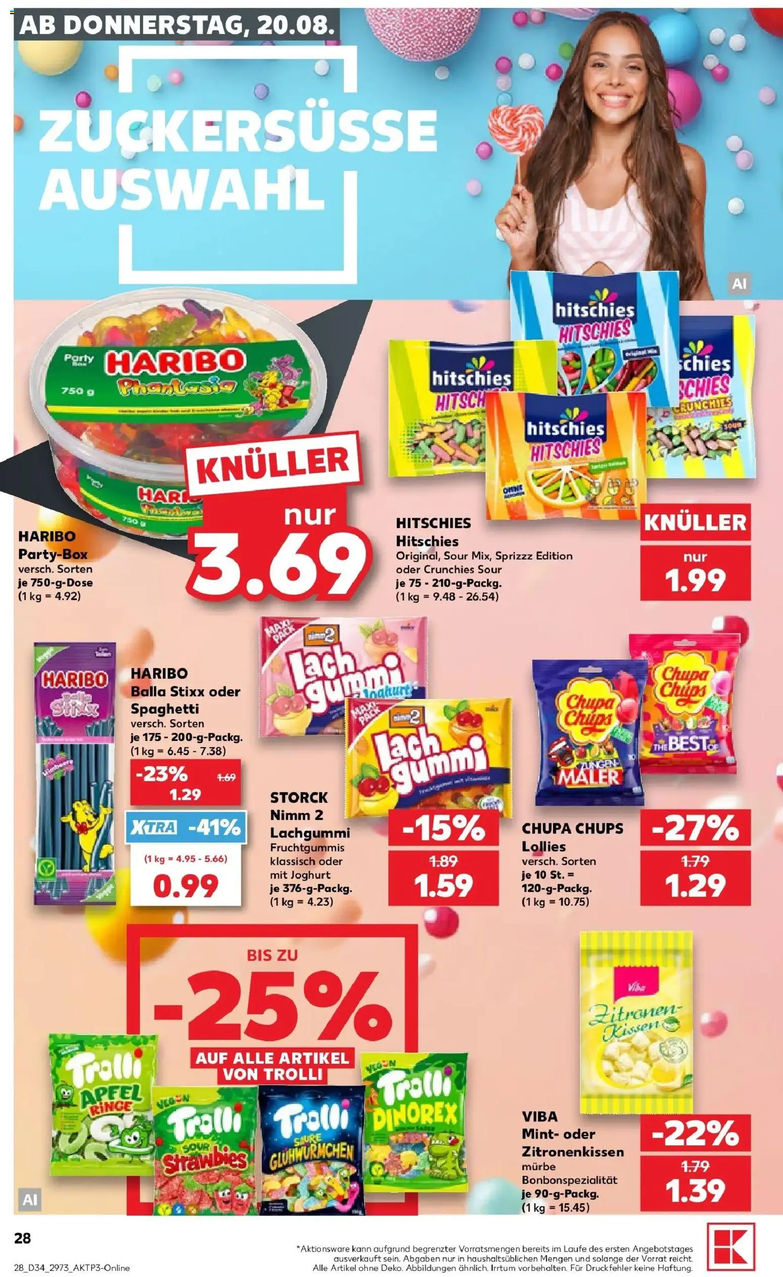 Prospekt Kaufland ab 20.08.2026 » Angebote Online zum Blättern | Seite: 28 | Produkte: Haribo, Joghurt, Spaghetti, Zitronen