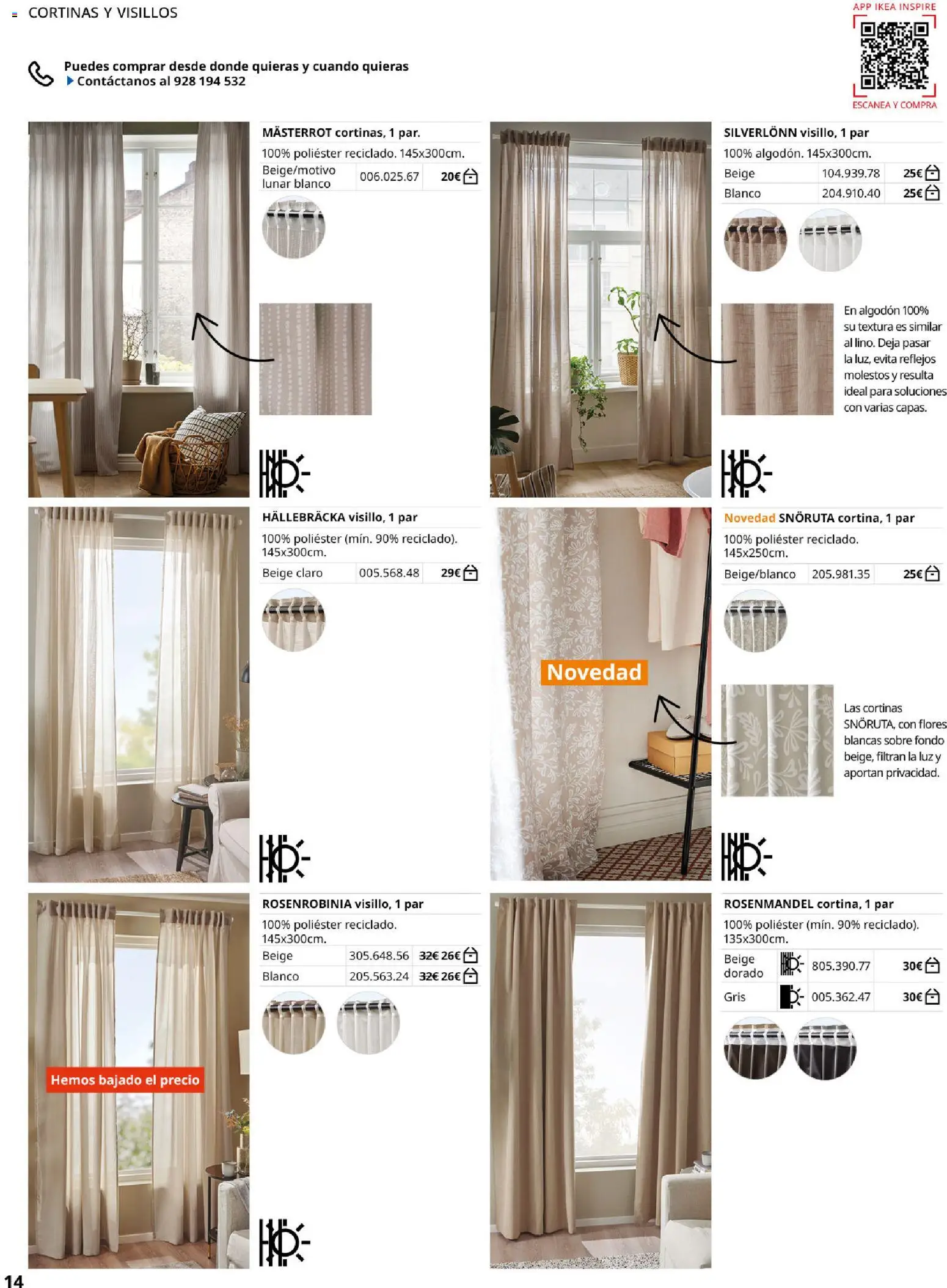 Catálogo IKEA Cortinas │ válido desde el 01/02/2026 | Página: 14 | Productos: Flores, Algodón
