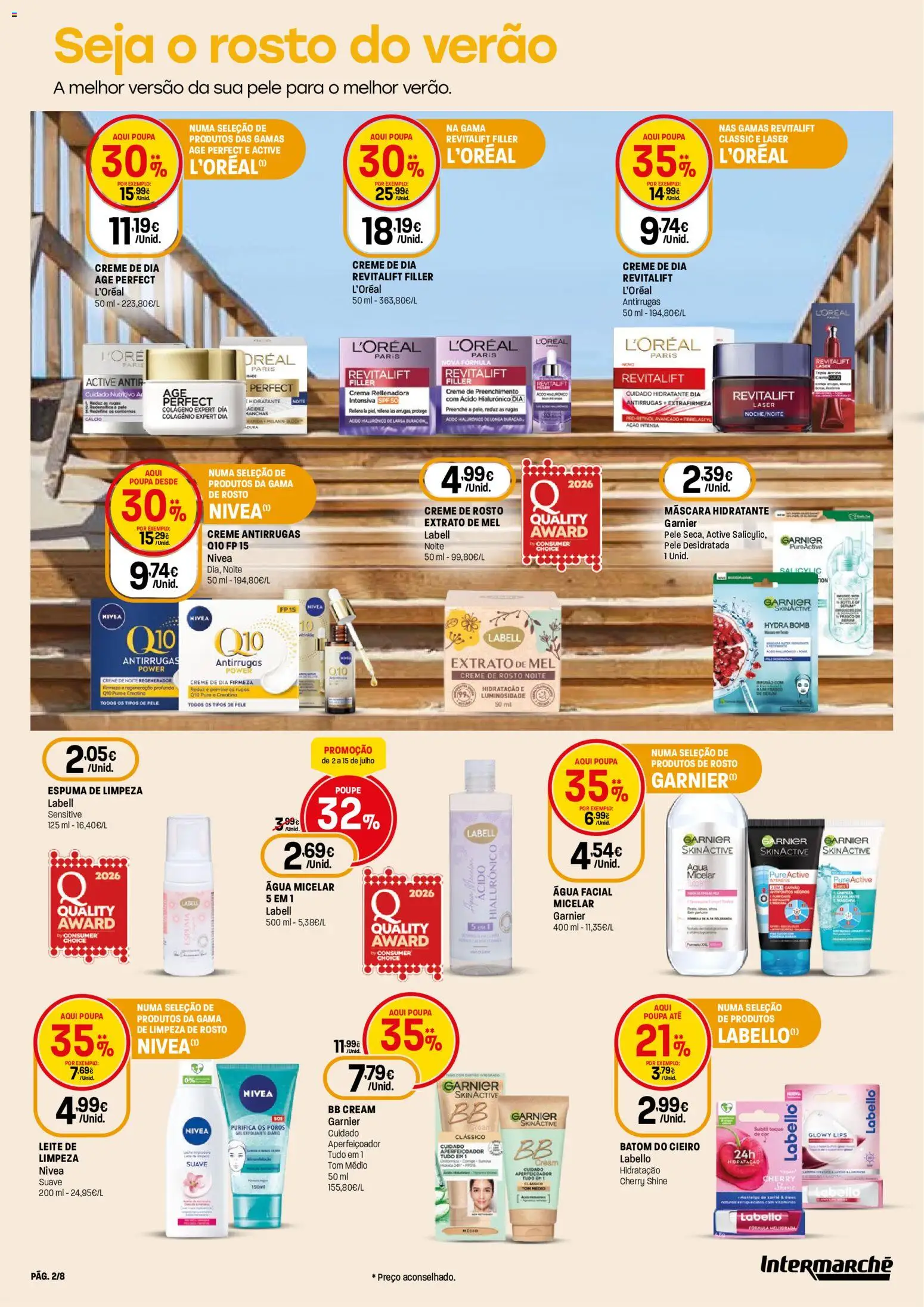 Intermarché Folheto Contact │ válido de 02/07/2026 | Página: 2 | Produtos: Batom, Água micelar, Cálcio, Colágeno