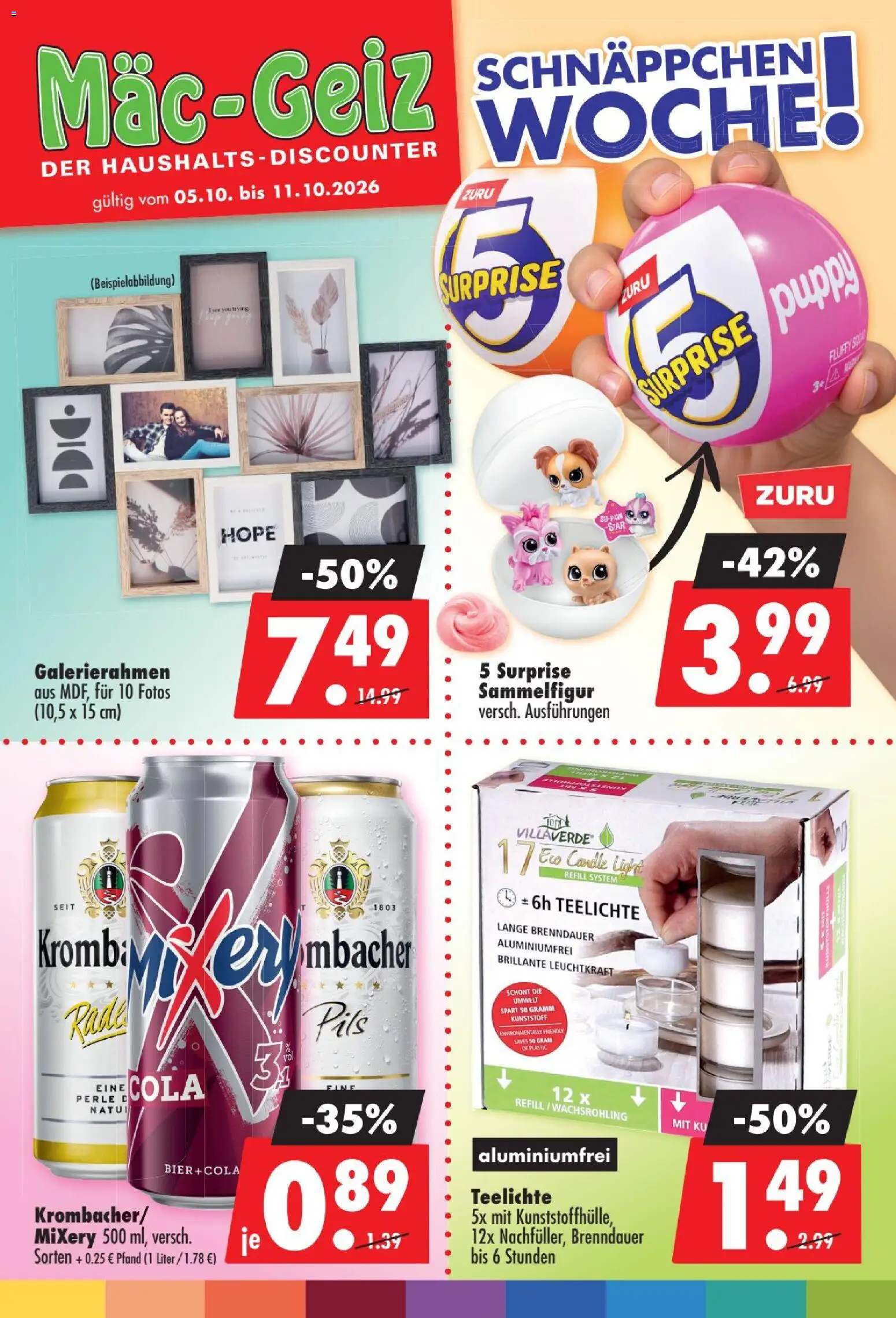 Mäc Geiz Prospekt – gültig ab 05.10.2026 | Seite: 1 | Produkte: Cola, Pils, Mixery