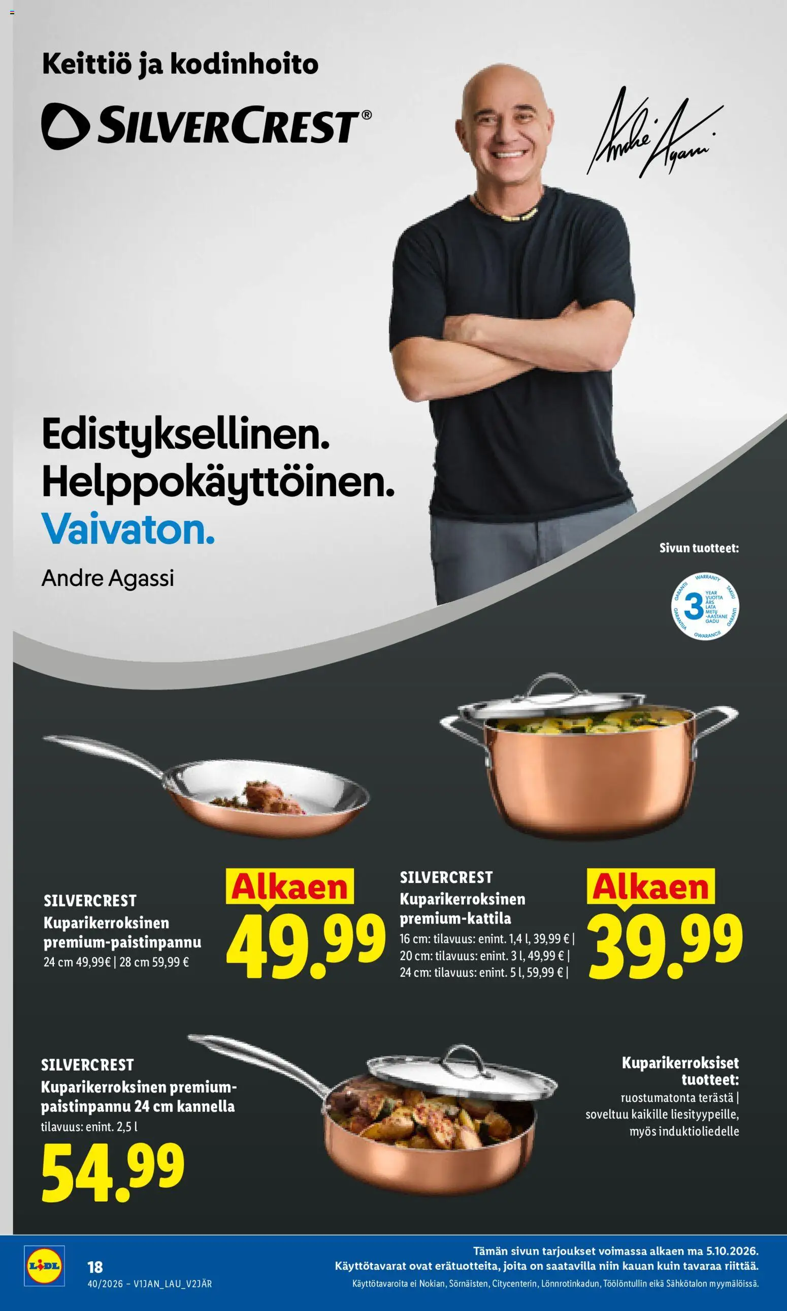Lidl tarjoukset Kauhajoki – voimassa 05/10/2026 alkaen | Sivu: 8 | Tuotteet: Paistinpannu, Keittiö