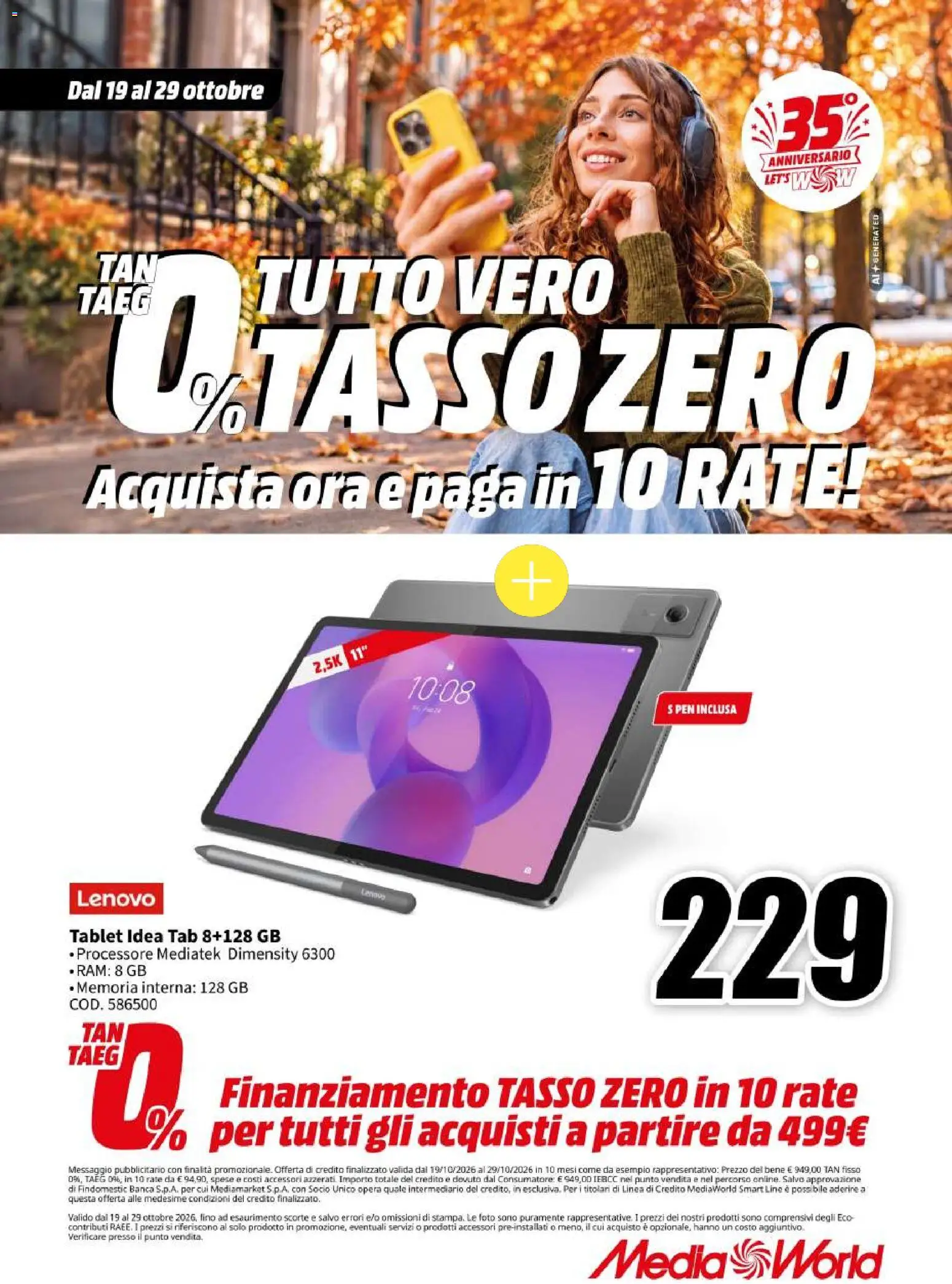 Volantino Media World del 19/10/2026 | Pagina: 16 | Prodotti: Tablet