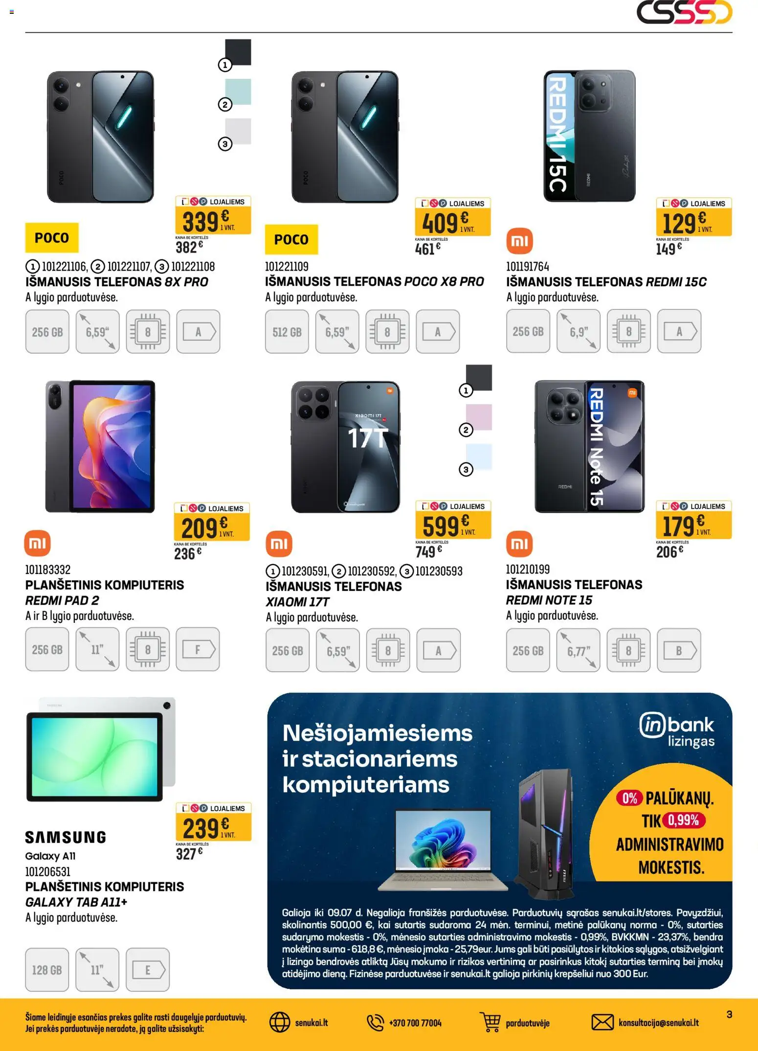 Senukai akcijos nuo 2026.07.29 | Puslapis: 3 | Prekių: Planšetinis kompiuteris, Telefonas, Išmanusis telefonas, Kompiuteris