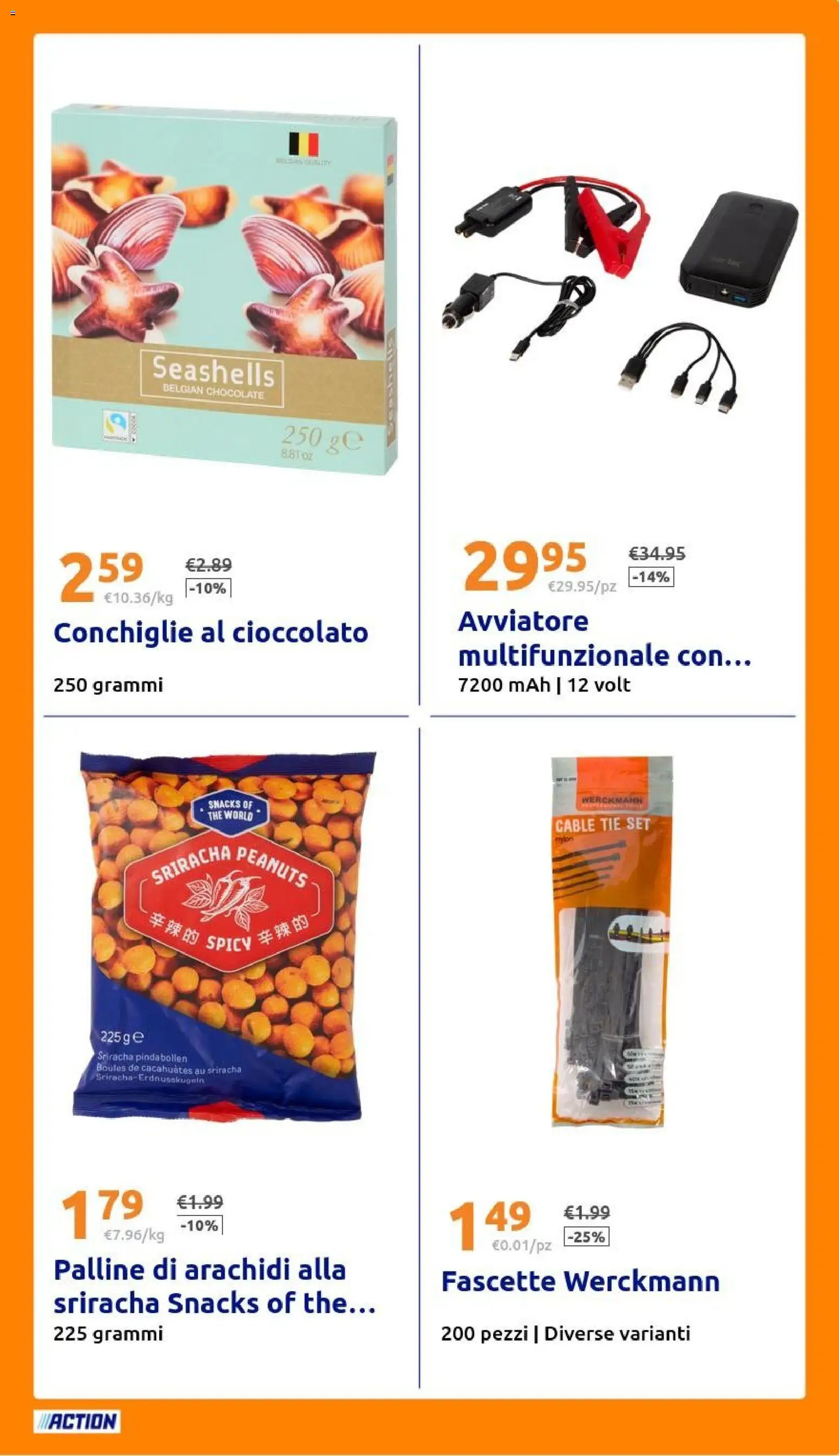 Volantino Action del 07/10/2026 | Pagina: 23 | Prodotti: Cioccolato, The, Arachidi, Fascette