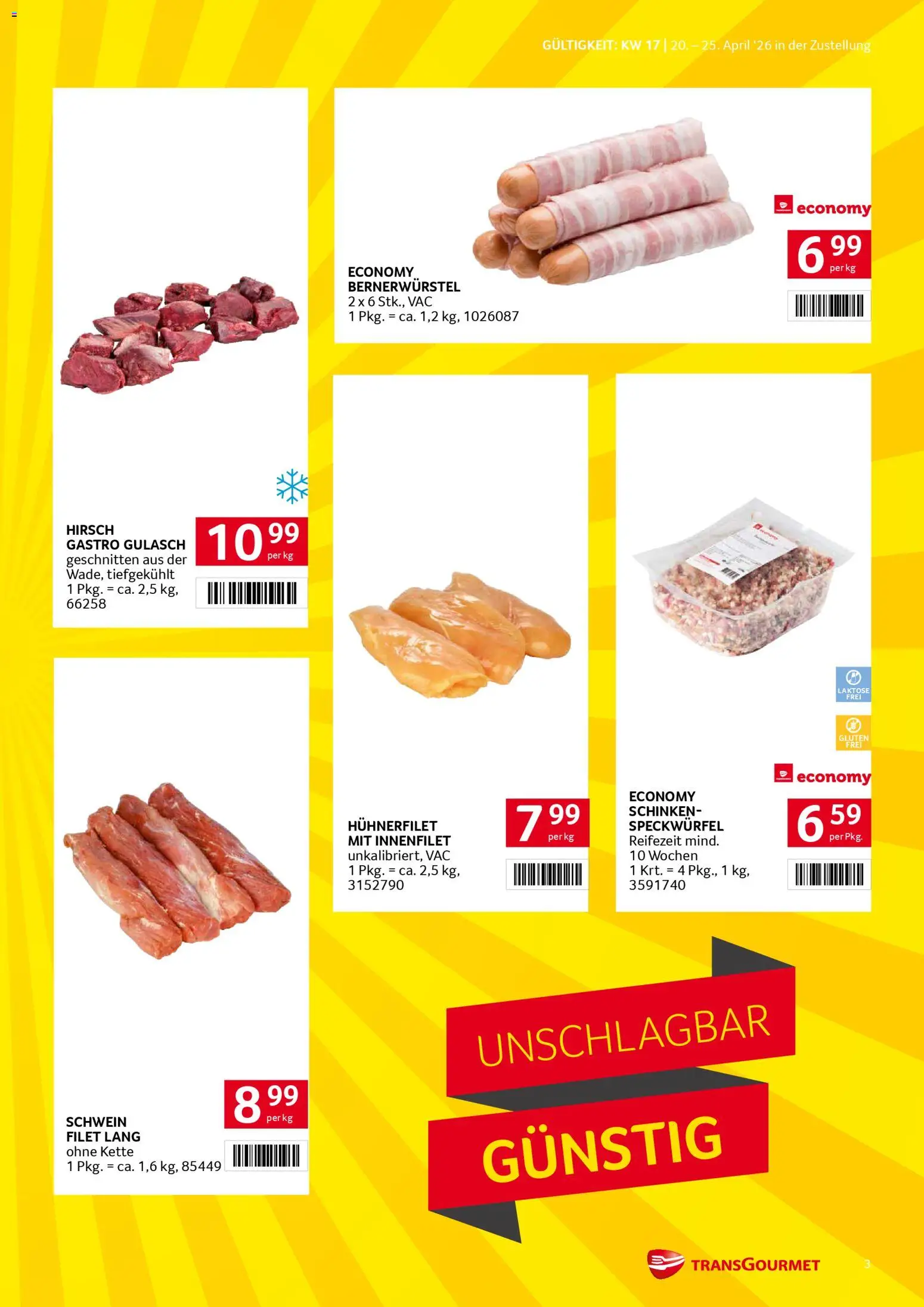 Transgourmet Zustellaktion gültig ab 20.04.2026 | Seite: 3 | Produkte: Schinken
