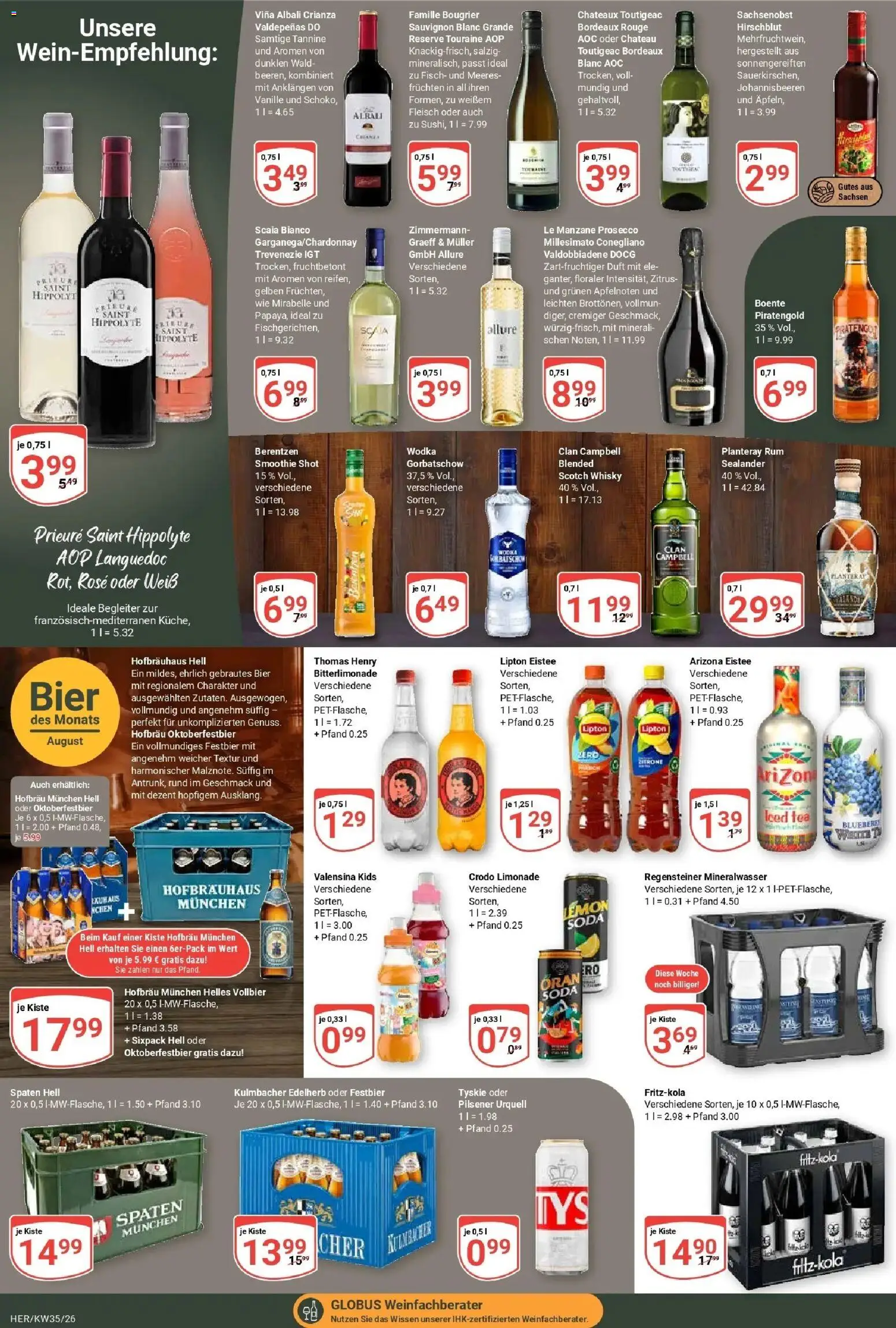 Globus Prospekt Hermsdorf (ab 24.08.2026) » Angebote online | Seite: 19 | Produkte: Whisky, Tyskie, Mineralwasser, Zitrone