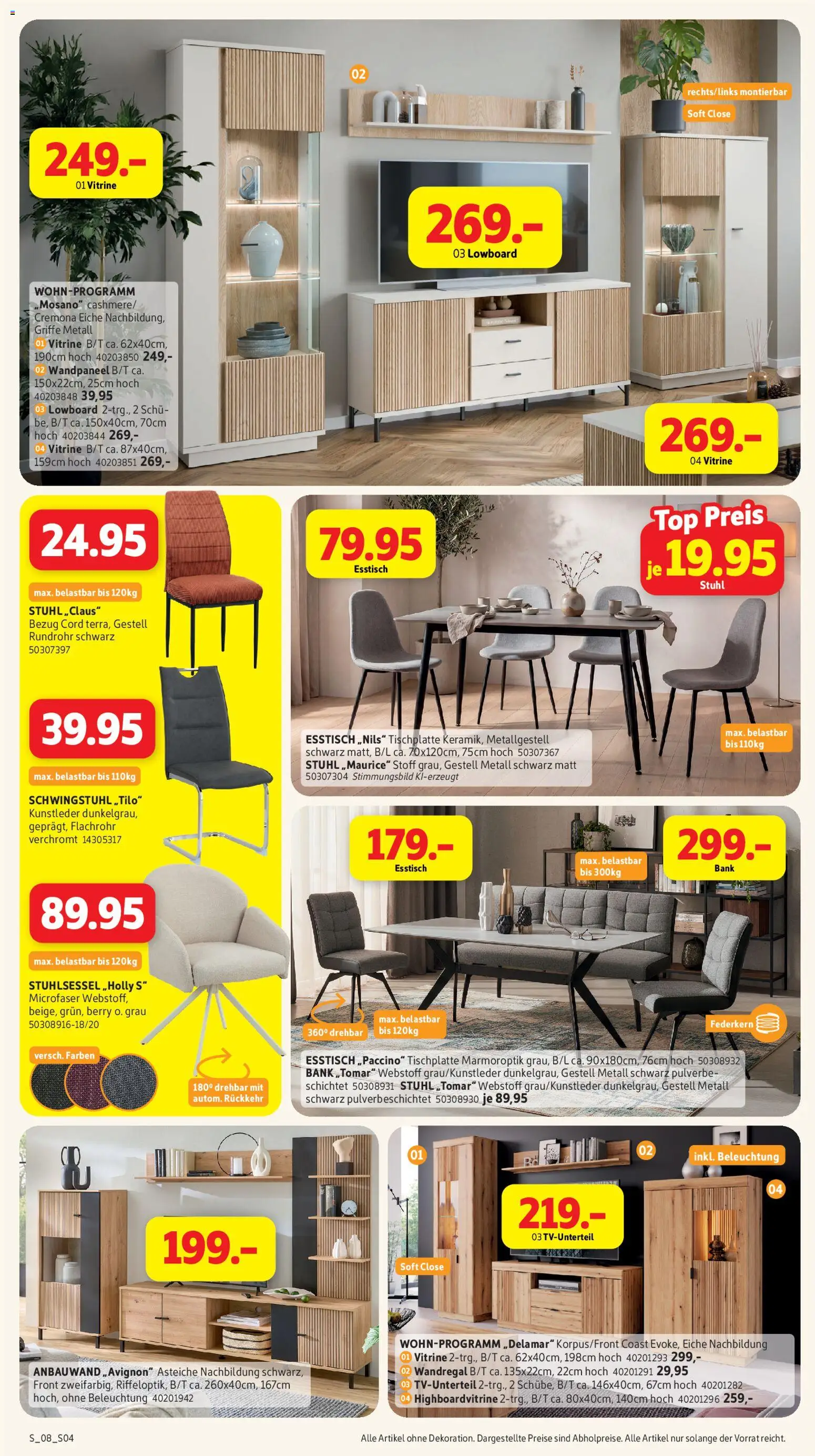 Sconto Prospekt – gültig ab 16.09.2026 | Seite: 4 | Produkte: Top, Lowboard, Wandregal, Vitrine