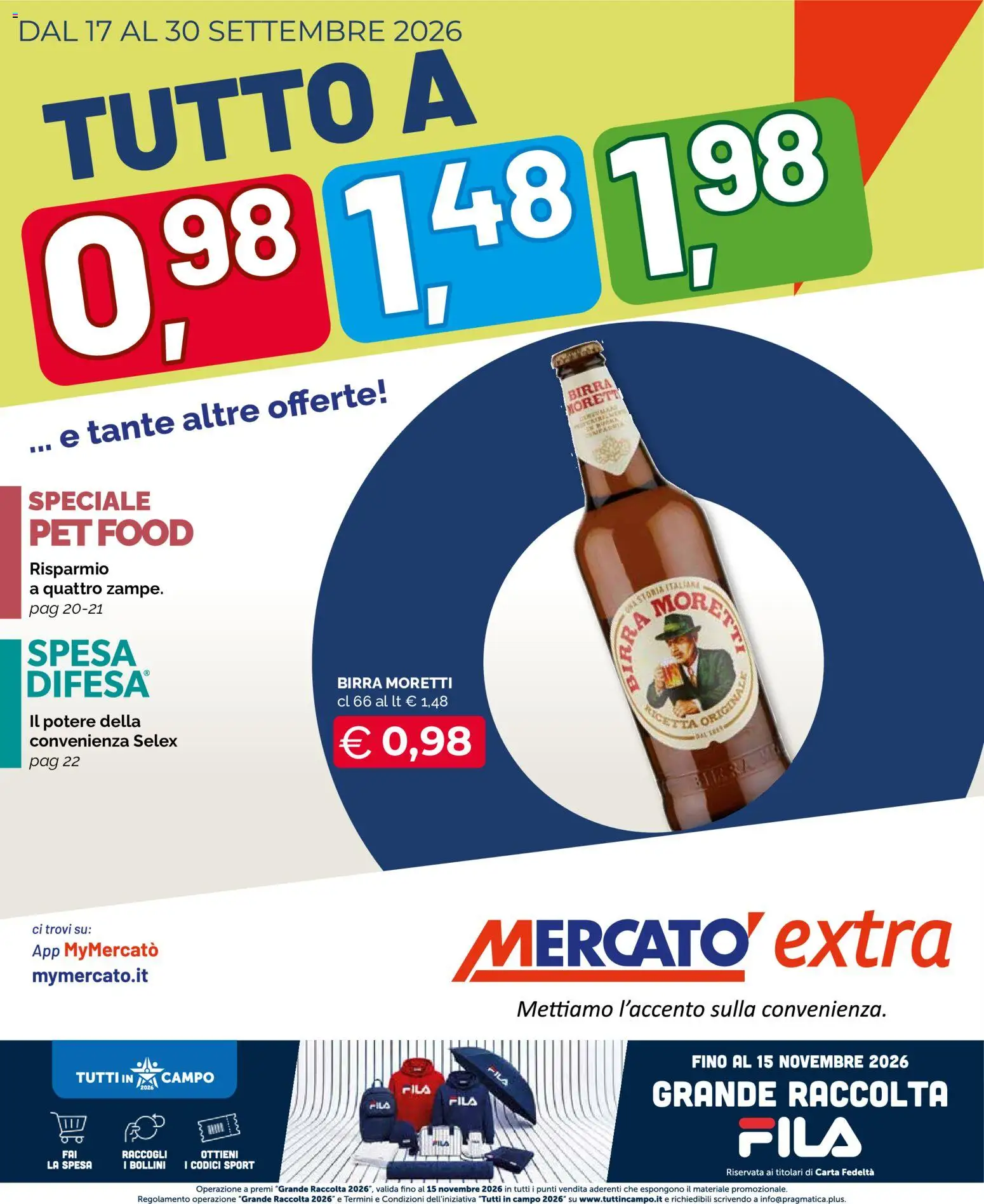 Volantino Mercatò del 17/09/2026 | Pagina: 1 | Prodotti: Birra, Birra Moretti