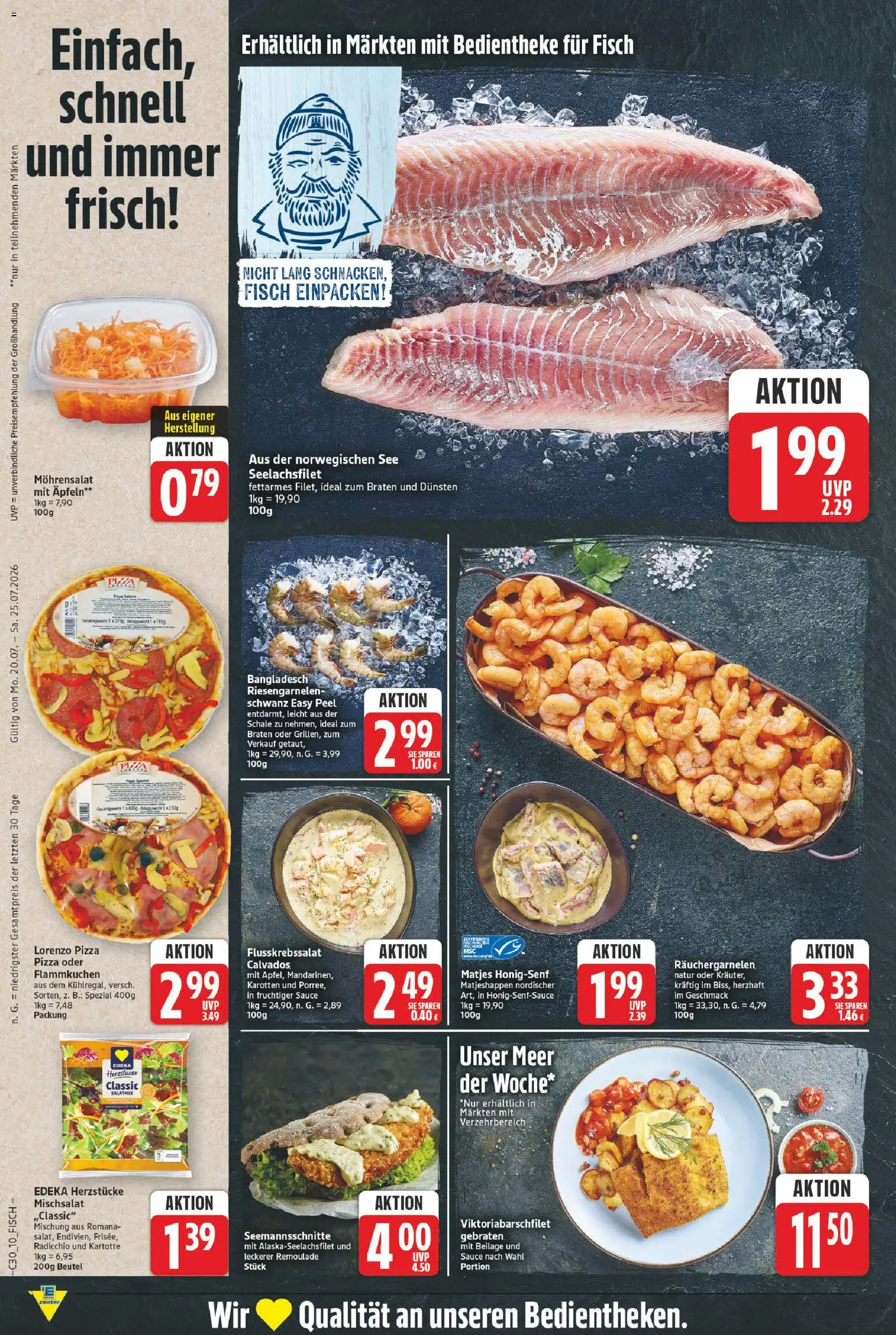 E center Prospekt – gültig ab 20.07.2026 | Seite: 11 | Produkte: Fisch, Pizza