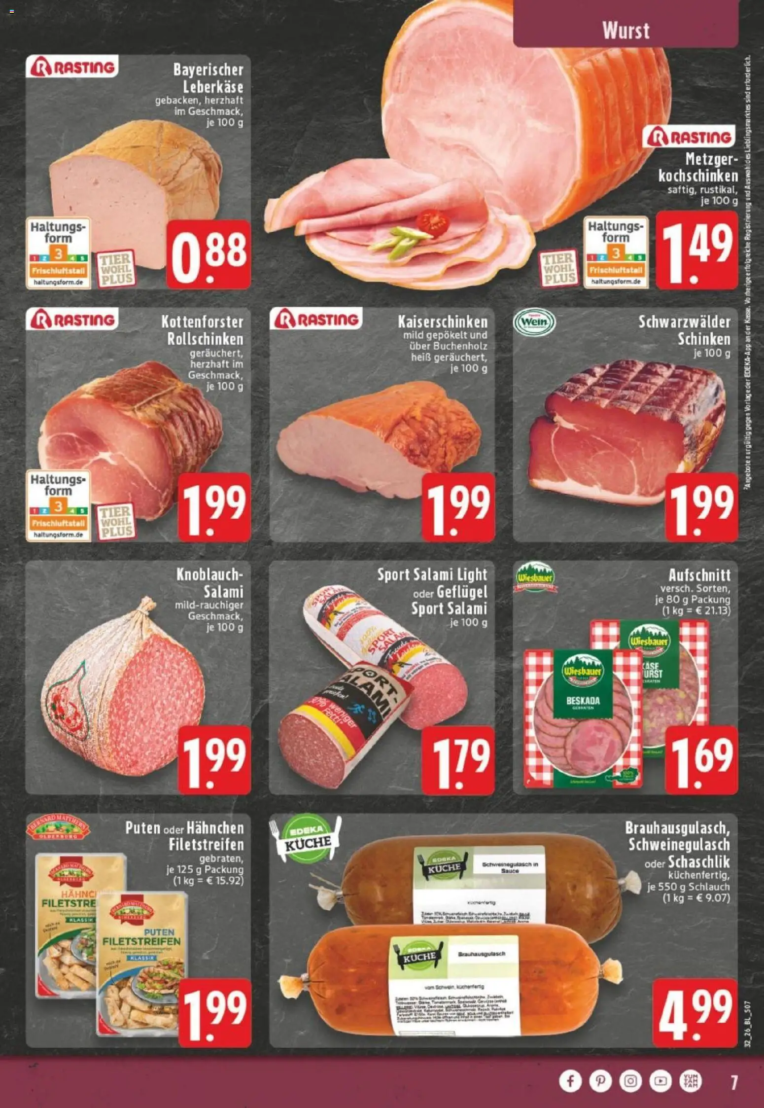 Edeka Prospekt Dortmund – gültig ab 03.08.2026 | Seite: 7 | Produkte: Küche, Wurst, Wein, Leberkase