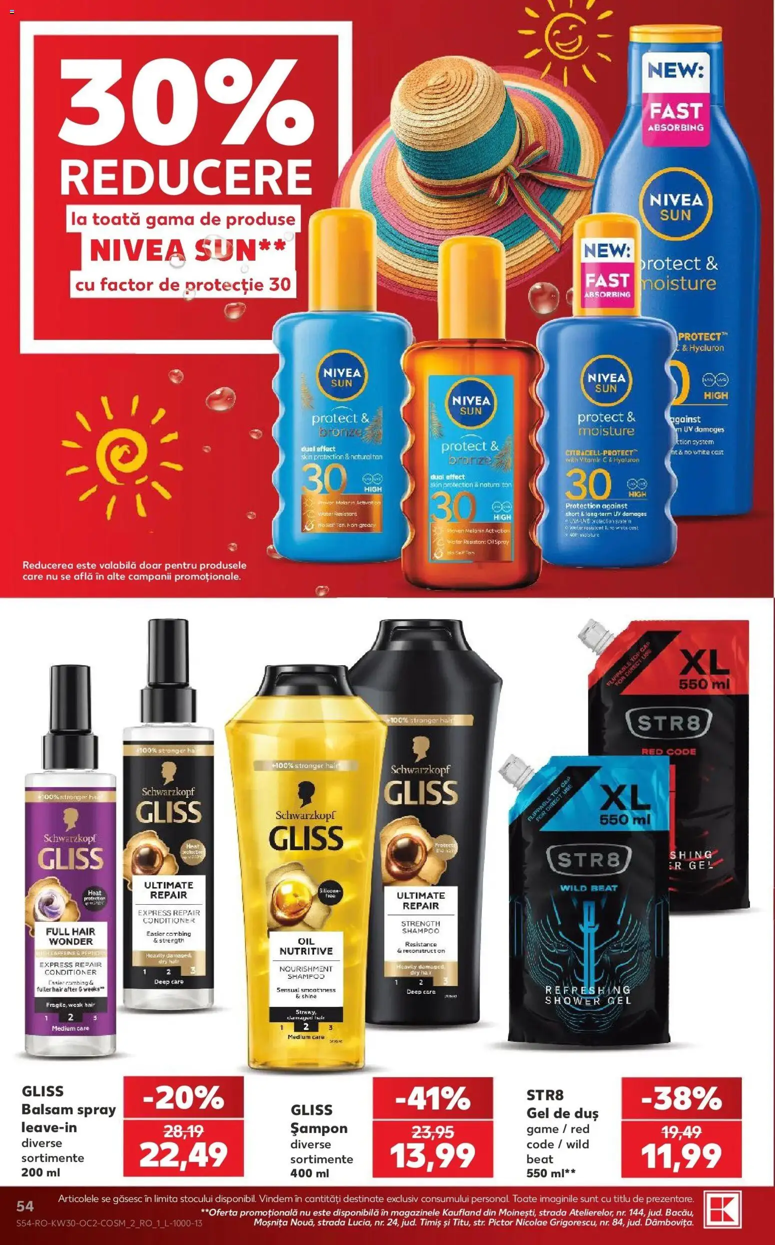 Noul catalog Kaufland – valabil de la 22.07.2026 | Pagină: 54 | Produse: Nivea, Top, Duș, Șampon