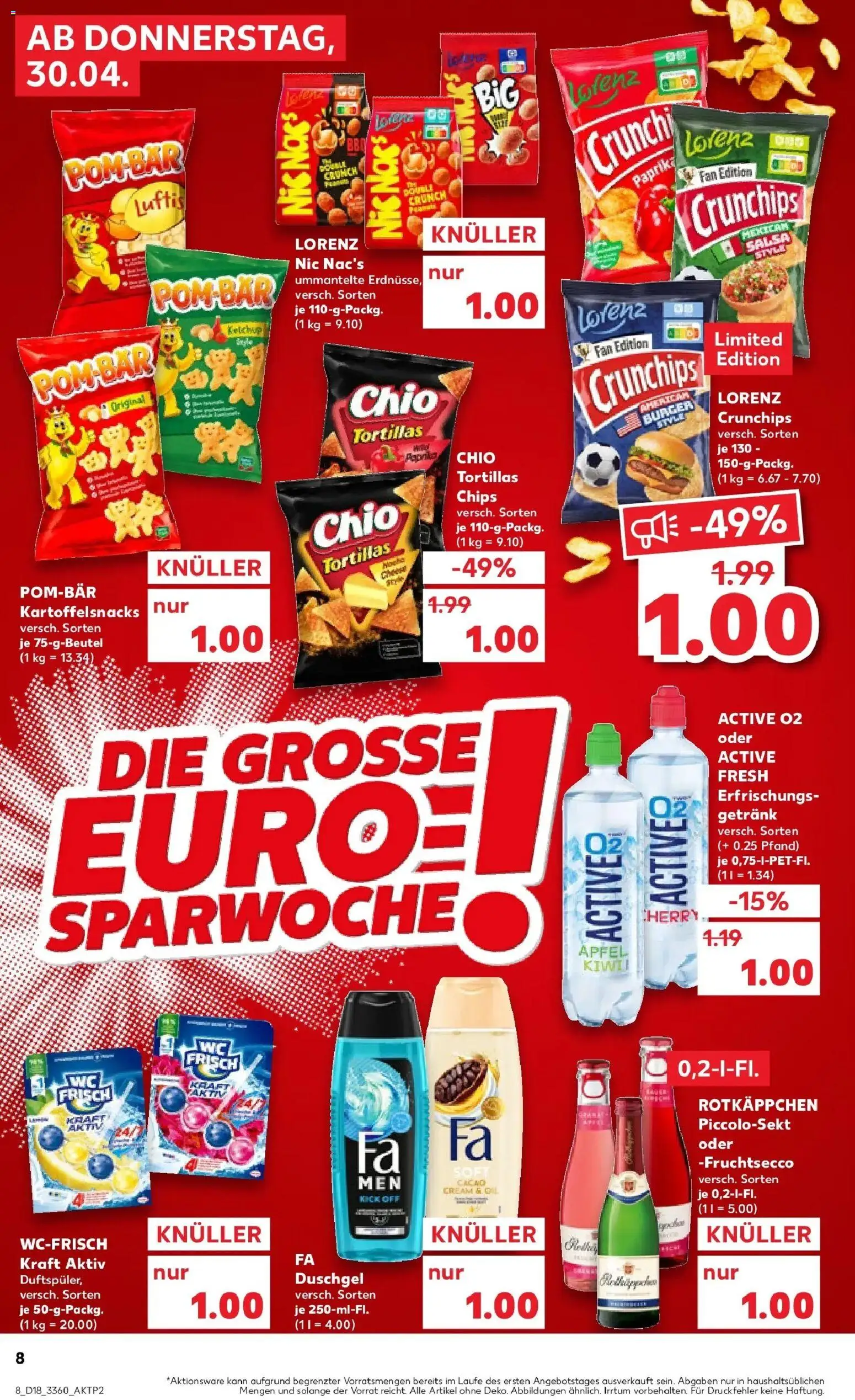 Prospekt Kaufland ab 30.04.2026 » Angebote Online zum Blättern | Seite: 8 | Produkte: Fa duschgel, Duschgel, Paprika, Chips