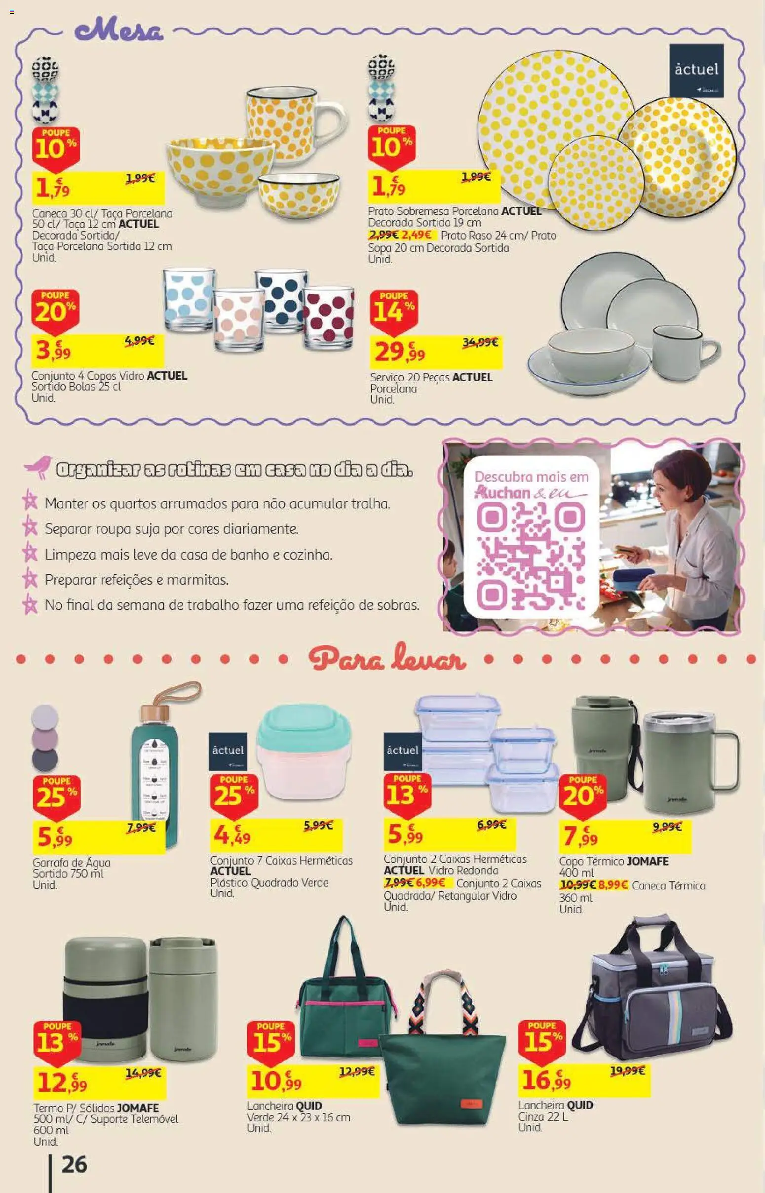 Auchan - Folheto Escolar  Têxtil Criança │ válido de 04/09/2026 | Página: 26 | Produtos: Copos, Caneca, Mesa, Casa de banho