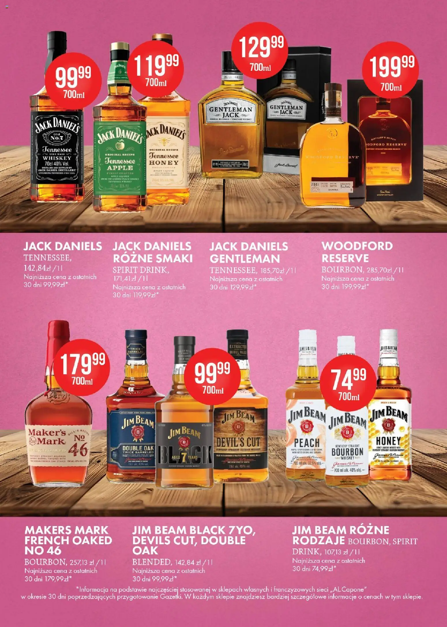 Al.Capone gazetka od 12.10.2026 | Strona: 10 | Produkty: Gentleman Jack, Bourbon, Jim Beam, Jack Daniel's