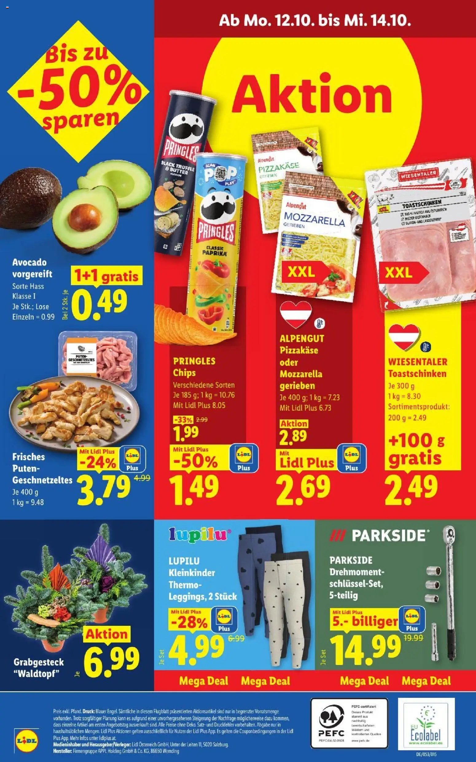 Lidl Flugblatt gültig ab 08.10.2026 | Seite: 33 | Produkte: Chips, Avocado, Leggings, Butter