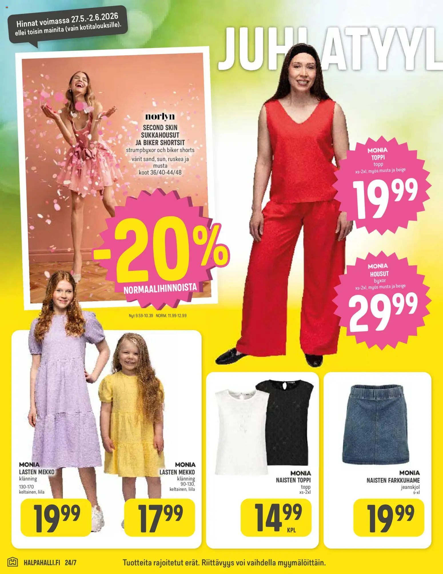 Halpa Halli tarjoukset – voimassa 27.05.2026 alkaen | Sivu: 14 | Tuotteet: Sukkahousut, Housut, Voi, Mekko