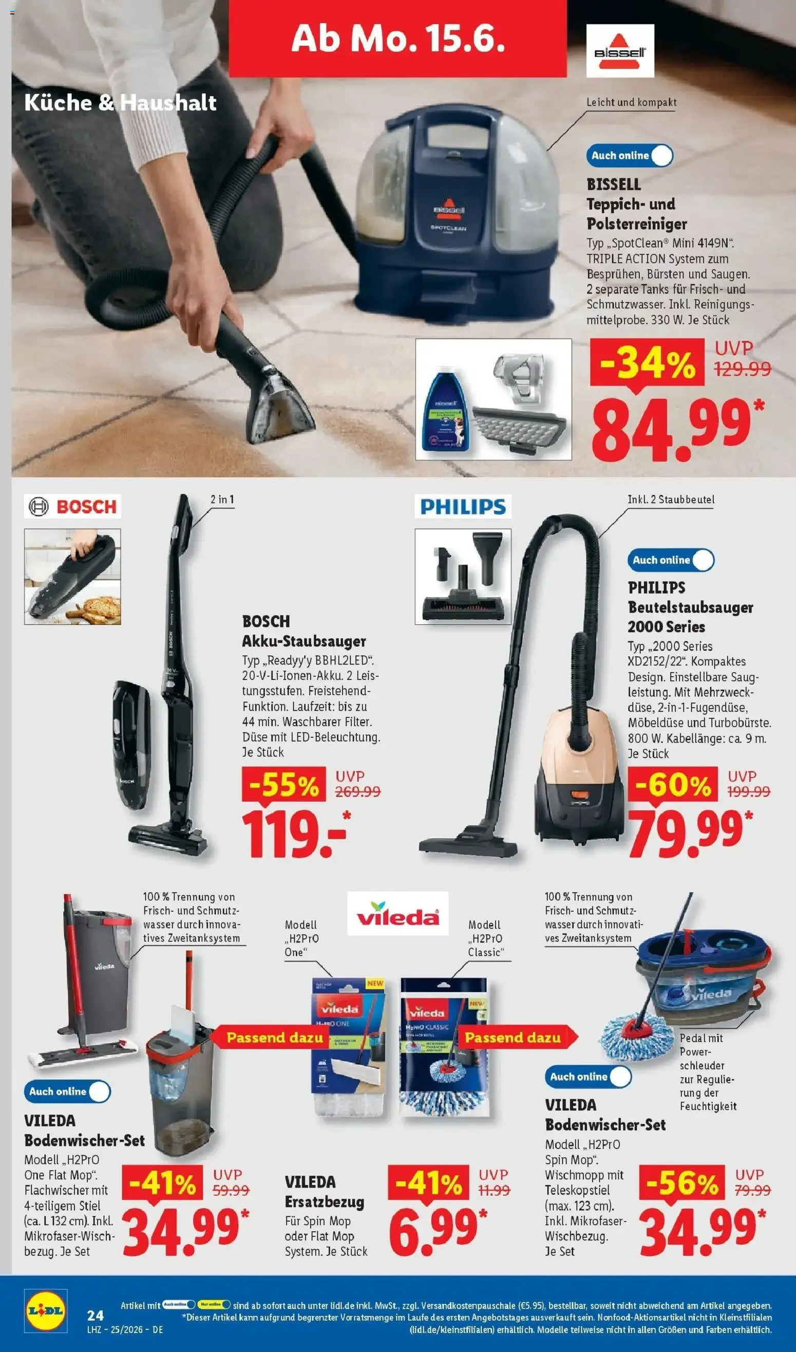 Lidl Prospekt Einbeck – gültig ab 15.06.2026 | Seite: 34 | Produkte: Bosch, Philips, Teppich, Wasser