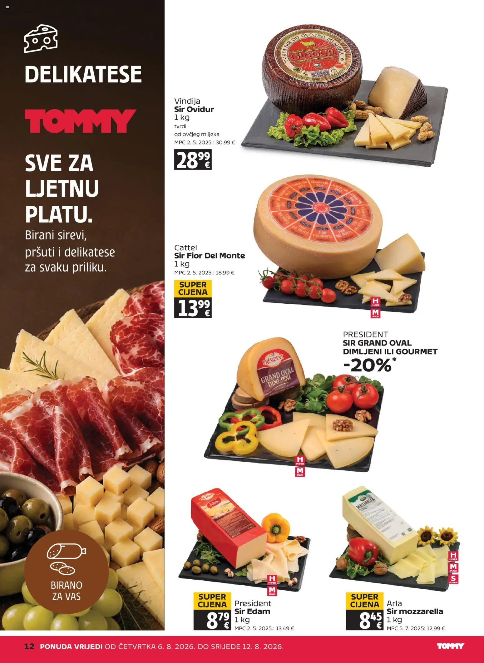 Tommy katalog | vrijedi od 06.08.2026 | Stranica: 12 | Proizvodi: Vindija, Mozzarella, Sir