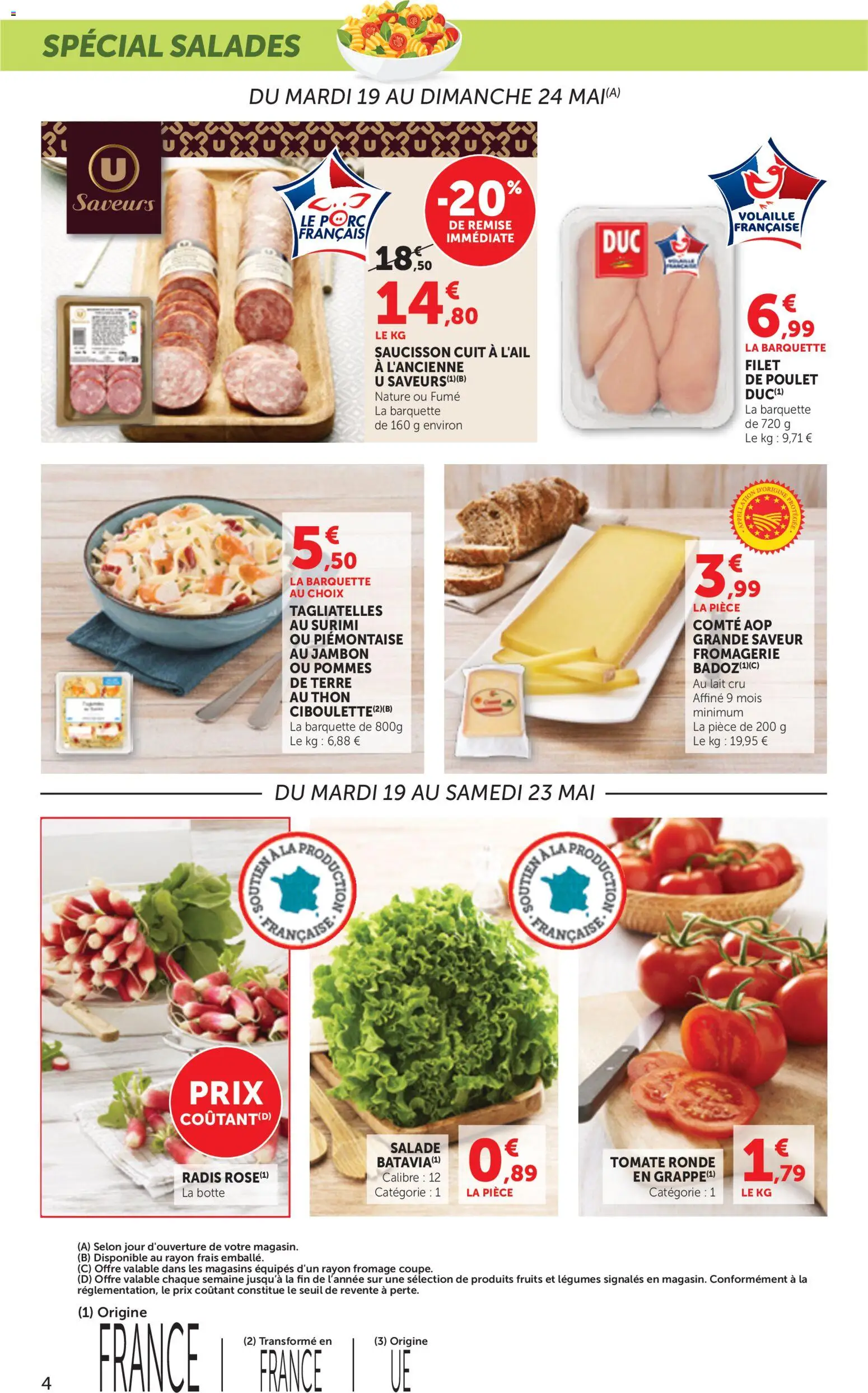 {H1} | Page: 4 | Produits: Radis, Lait, Jambon, Pommes