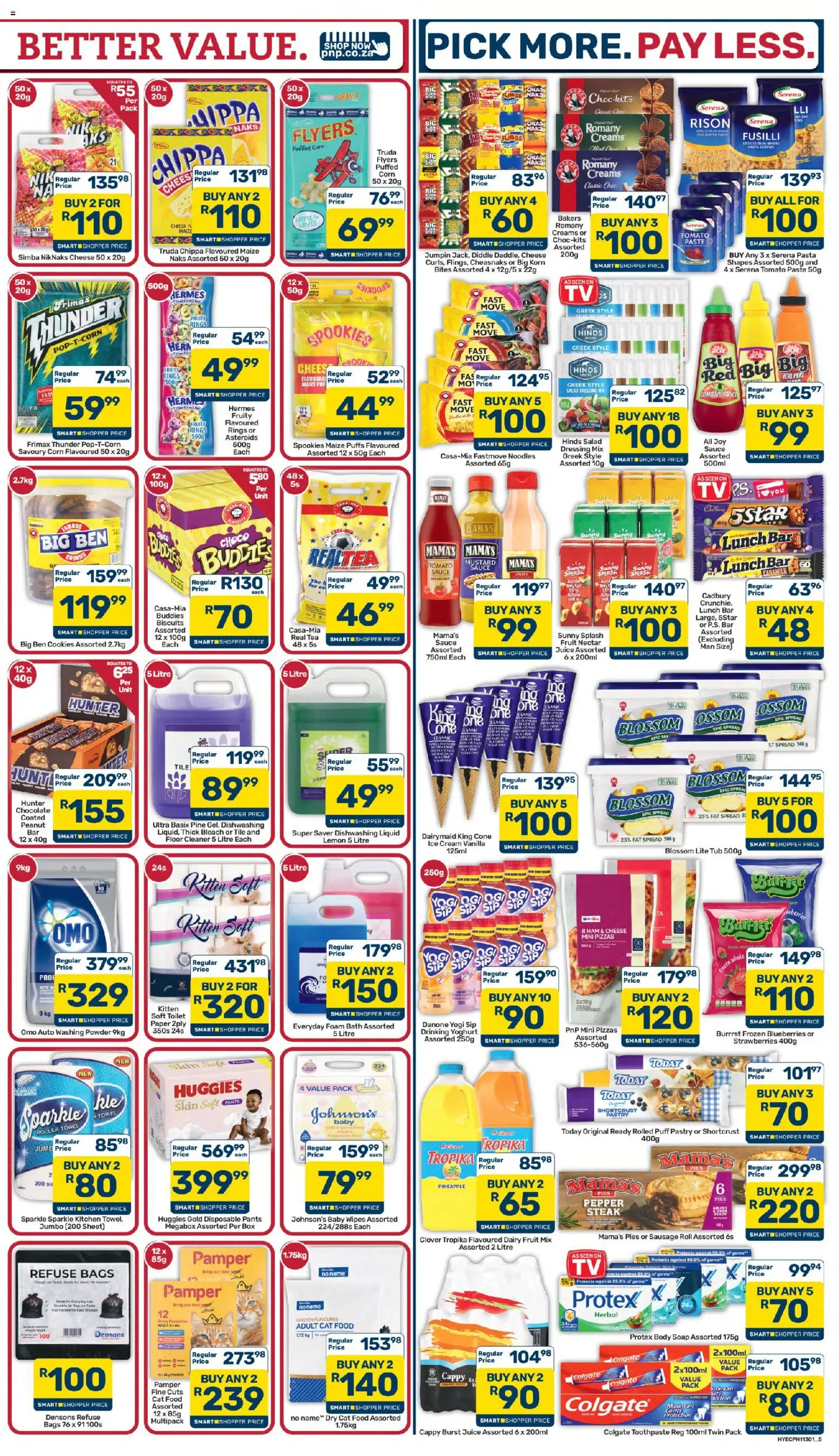 New Pick n Pay catalogue – valid from 07/09/2026 | Page: 5 | Products: Steak, Refuse bags, Dishwashing liquid, Pastry