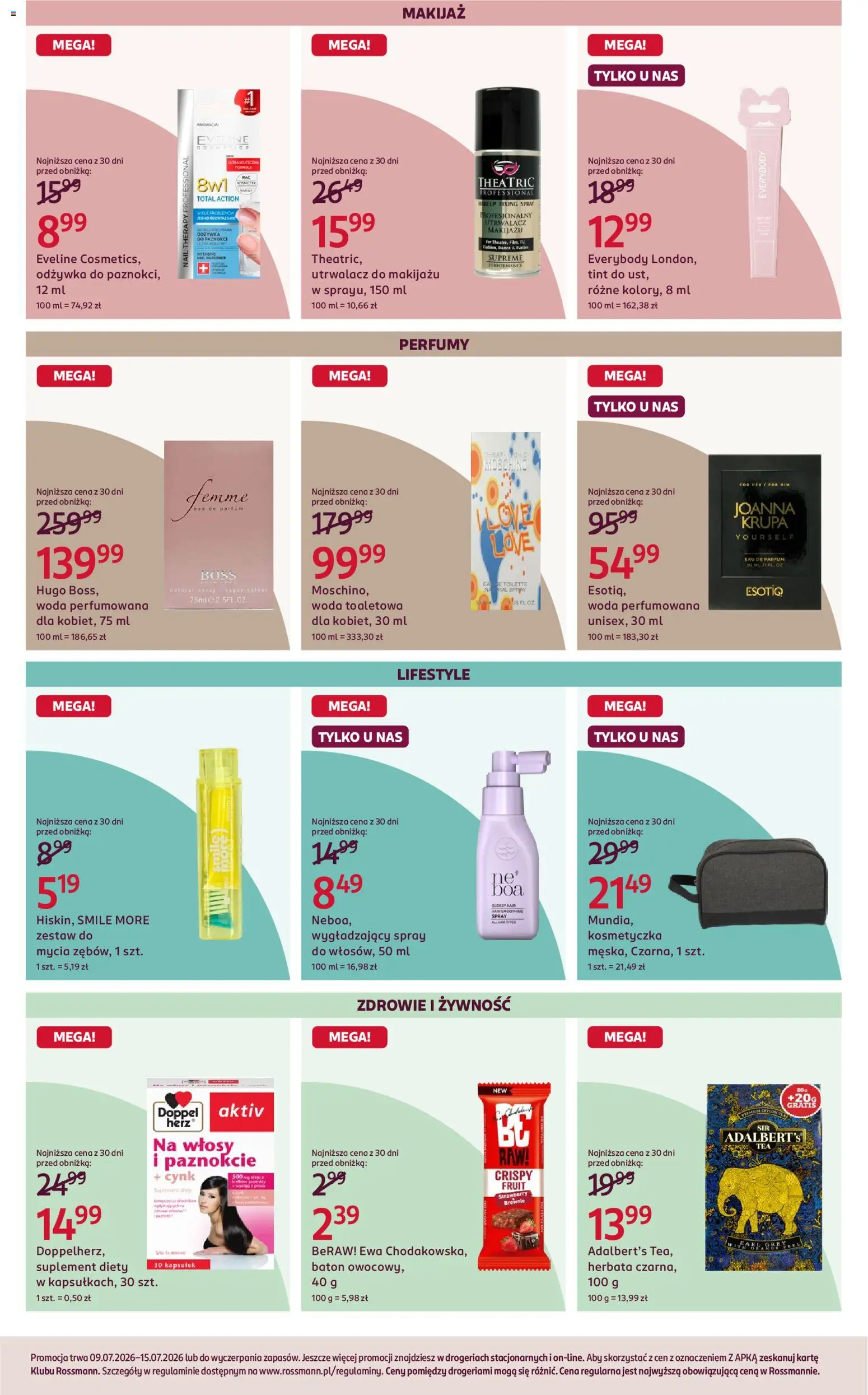 Rossmann gazetka od 09.07.2026 | Strona: 7 | Produkty: Makijaż, Brownie, Woda, Odżywka do paznokci