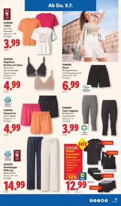 ESMARA Capri-Leggings, Mit hohem Bio-Baumwollanteil ab 09.07.2026 gültig | Seite: 25 | Produkte: T-Shirt, Bralette, Leggings, Unterwäsche
