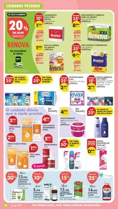Pré-visualização PAPEL HIGIÉNICO COMPACTO EXTRA XXL RENOVA, Emb. 18=45 Rolos válido de 19.05.2026 | Página: 44 | Produtos: Guardanapos, Sofá, Creme, Cuecas