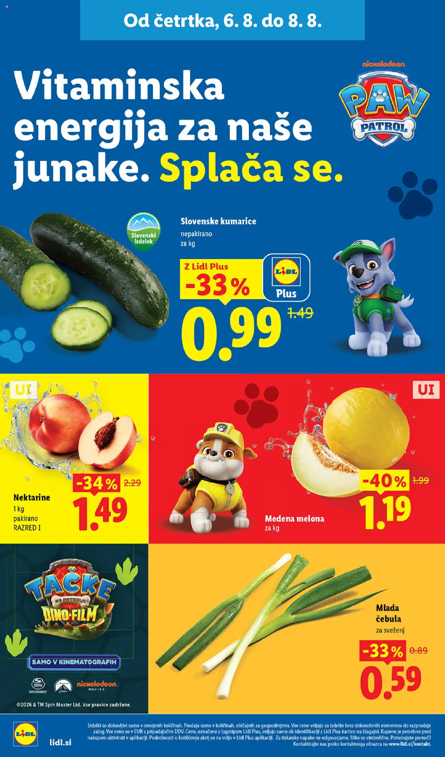 Novi Lidl katalog ponudbe – veljaven od 06.08.2026 | Stran: 6 | Izdelki: Melona, Kumarice, Cebula, Nektarine
