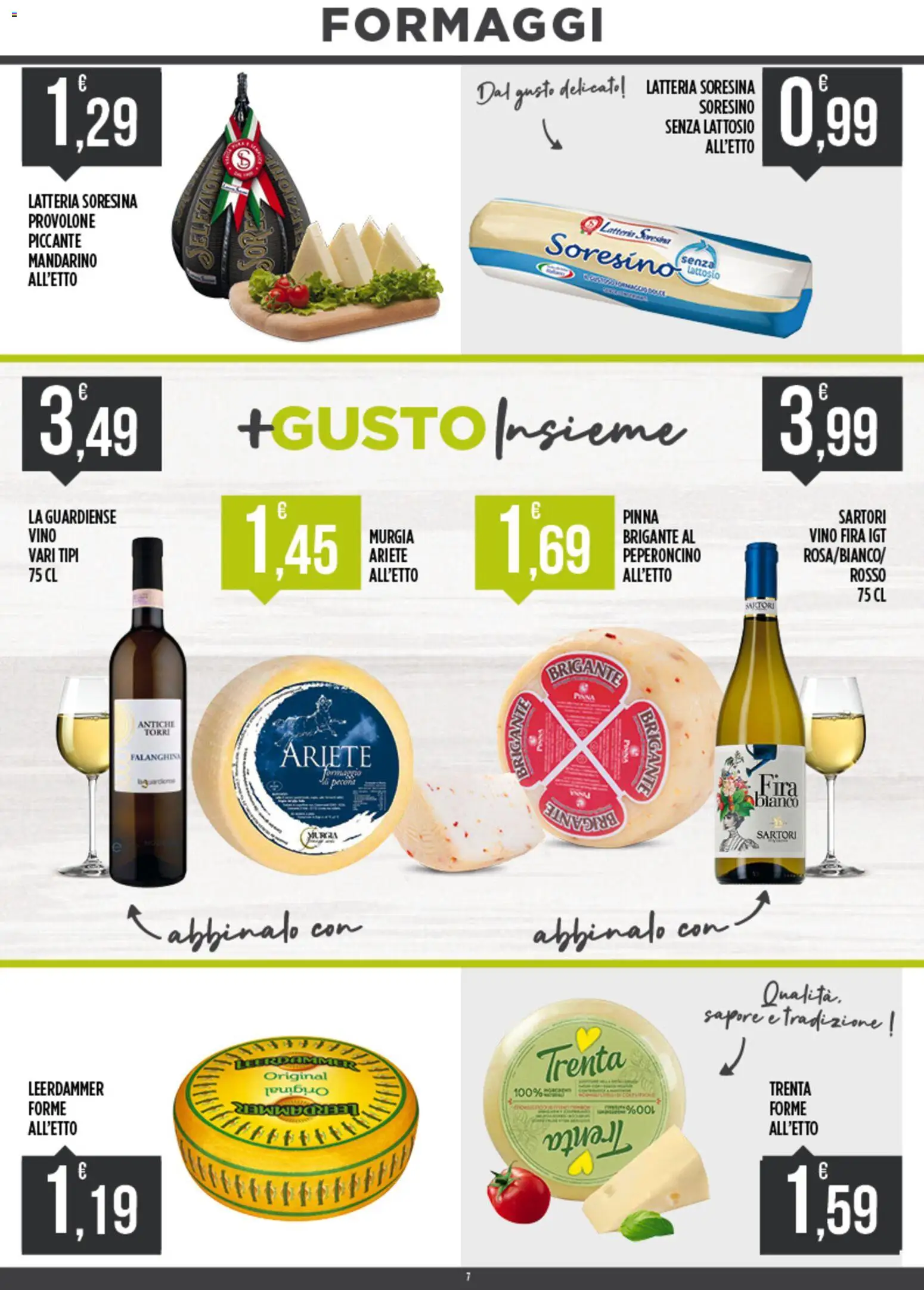 Volantino Euroesse del 07/09/2026 | Pagina: 7 | Prodotti: Provolone, Vino, Peperoncino, Senza lattosio