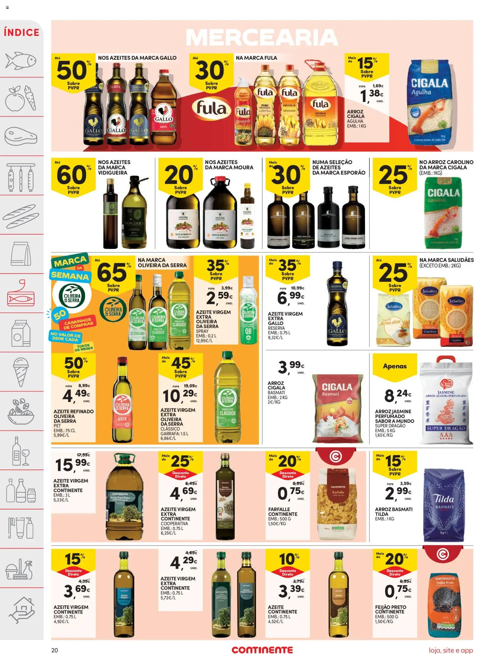 Continente folheto │ válido de 09.06.2026 | Página: 20 | Produtos: Azeite, Arroz basmati, Arroz
