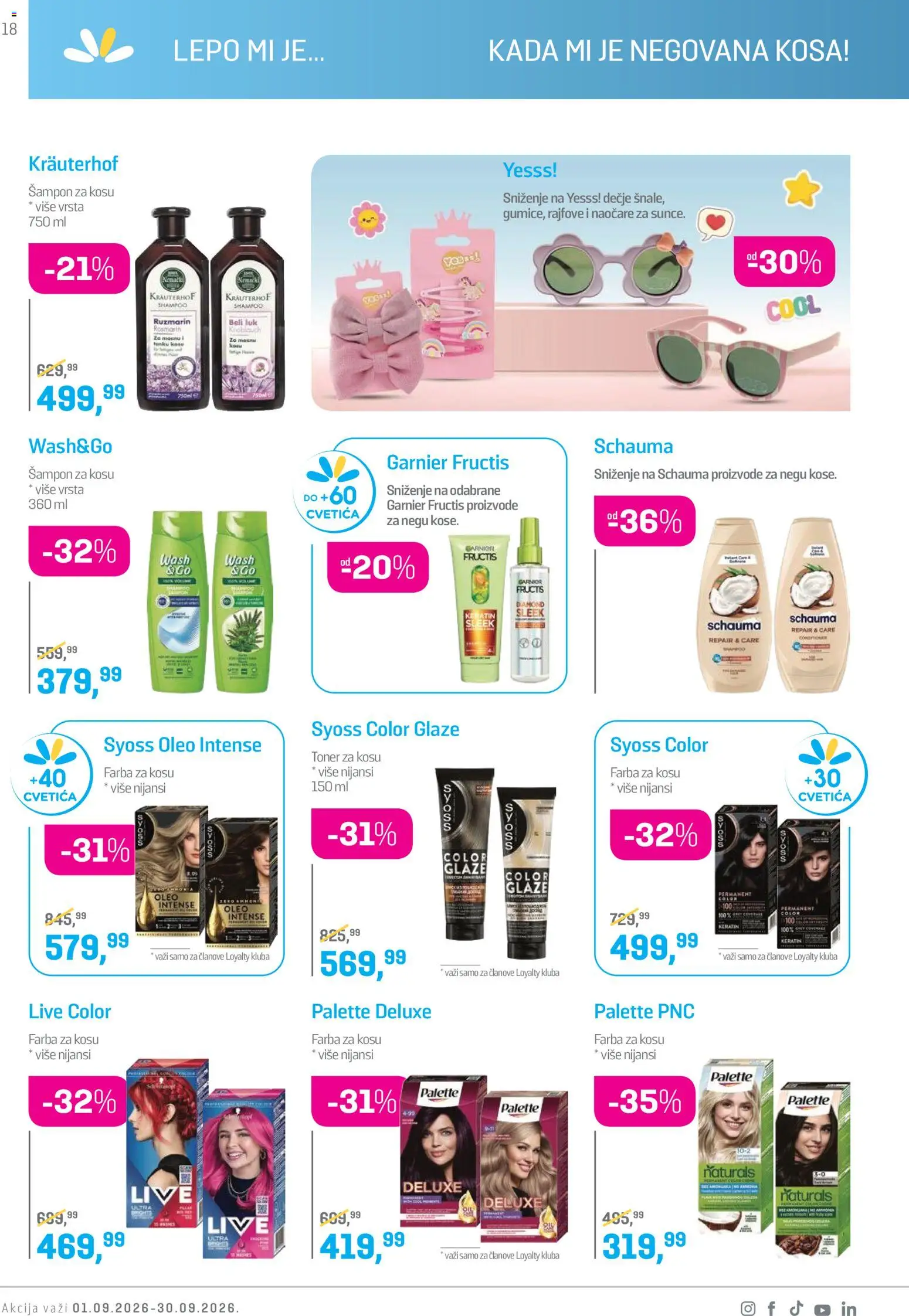 Lilly drogerie katalog - važi od 01.09.2026 | Strana: 18 | Proizvode: Garnier, Luk, Farba za kosu, Toner