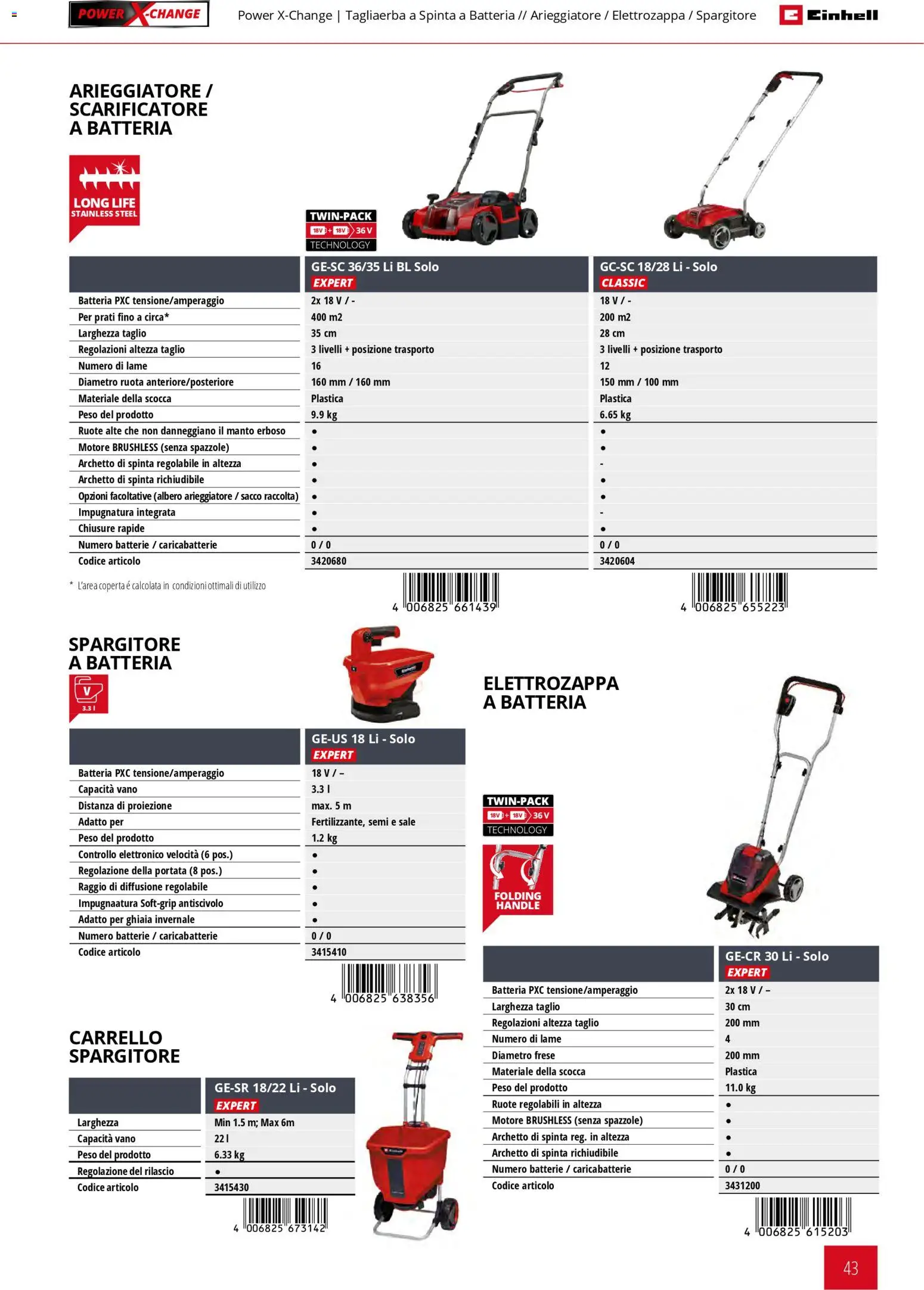 Volantino Einhell del 02/03/2026 | Pagina: 45 | Prodotti: Sale, Taglio, Coperta, Batteria