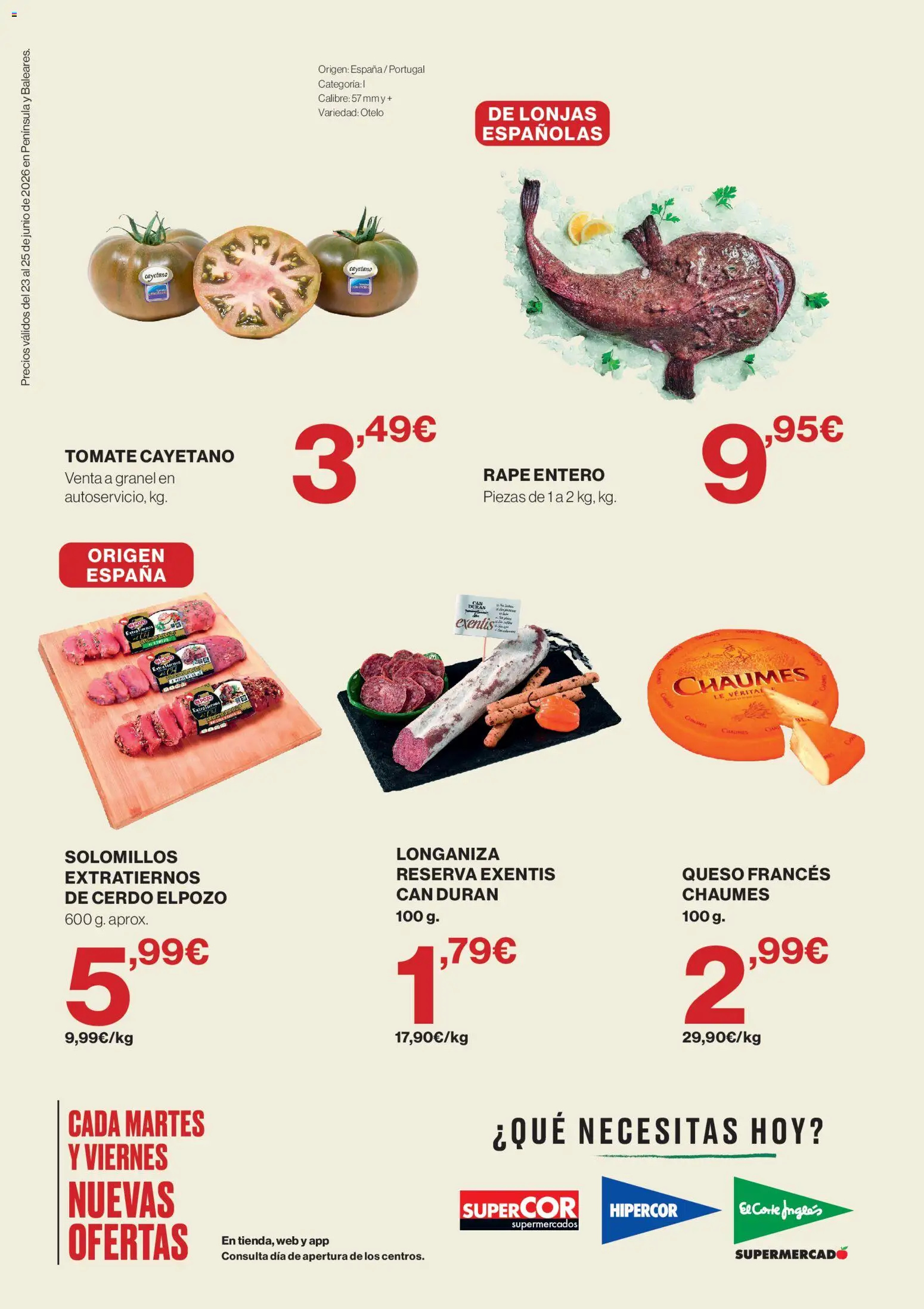 Supercor Península y Baleares │ válido desde el 23/06/2026 | Página: 2 | Productos: Queso, Cerdo, Longaniza