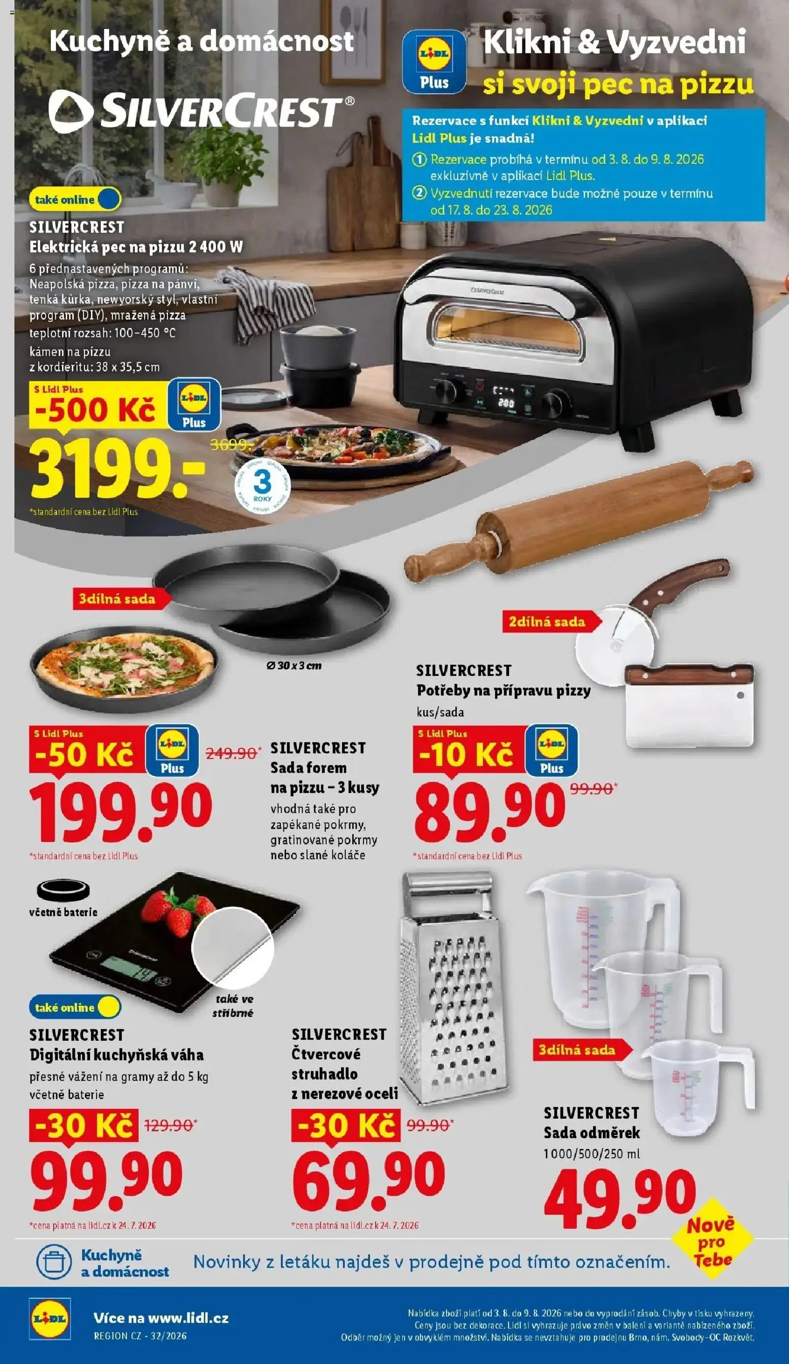 Lidl aktuální leták - Spotřební zboží od 03.08.2026 | Strana: 14 | Produkty: Mražená pizza, Váha, Baterie, Kuchyně