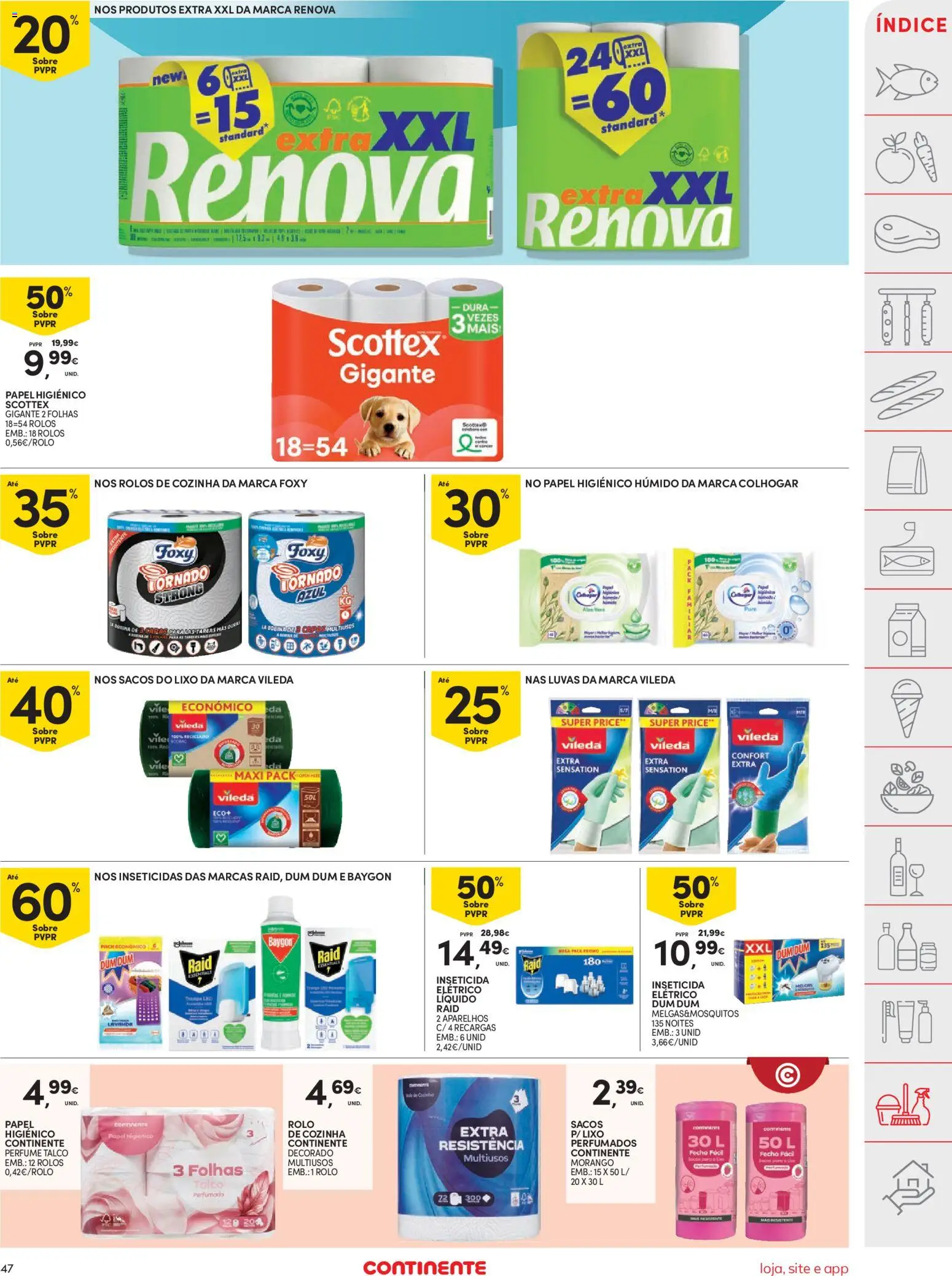 Continente folheto │ válido de 09.06.2026 | Página: 47 | Produtos: Luvas, Papel higiénico, Perfume, Inseticida