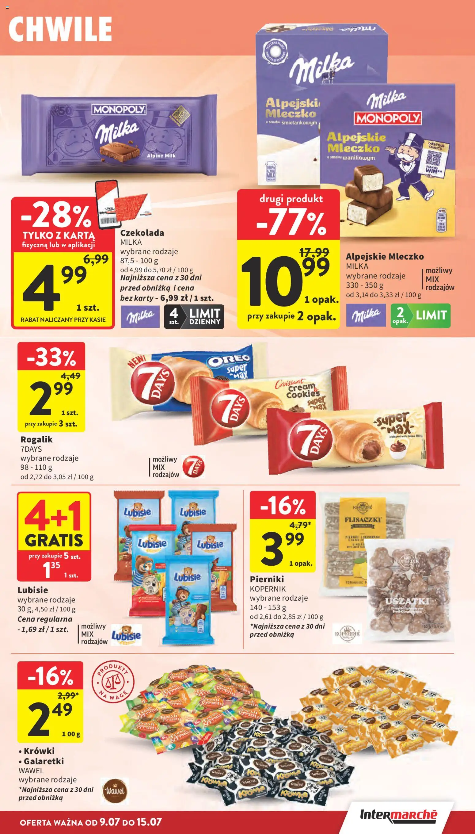 Intermarche gazetka od 09.07.2026 | Strona: 25 | Produkty: Karta, Pierniki, Galaretki, Czekolada
