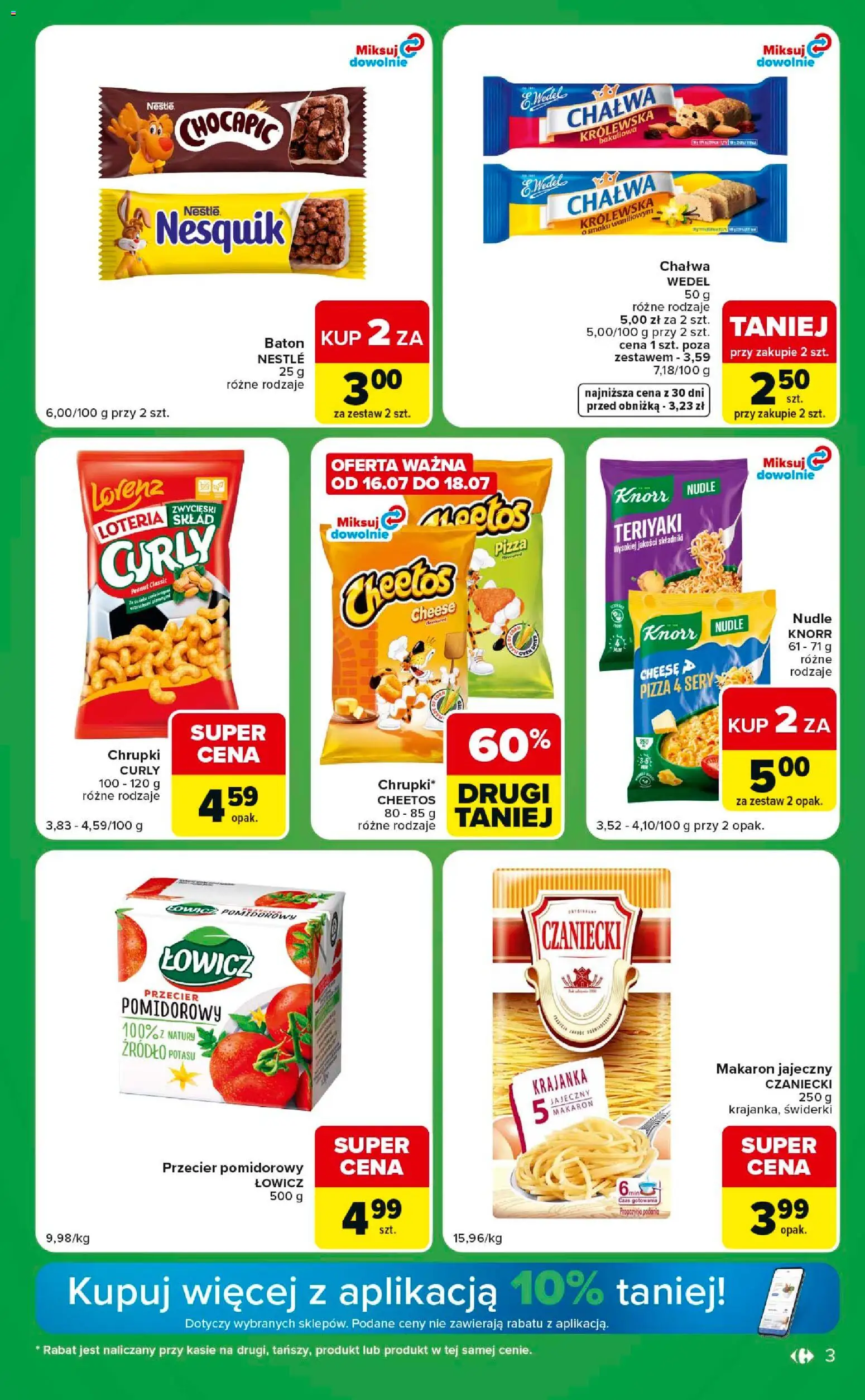 Carrefour gazetka - Express od 14.07.2026 | Strona: 3 | Produkty: Przecier pomidorowy, Baton, Pizza, Makaron
