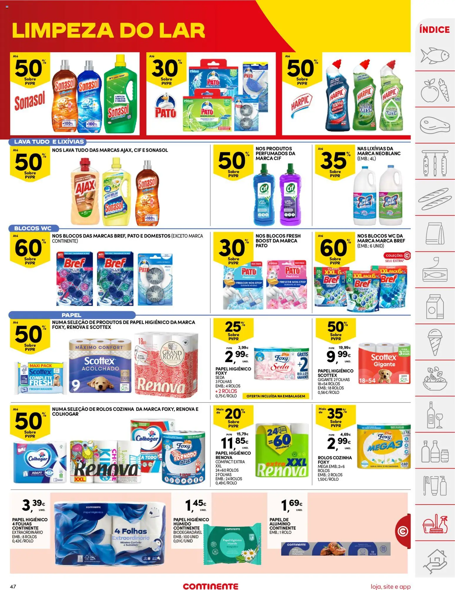 Continente folheto │ válido de 16.06.2026 | Página: 47 | Produtos: Papel higiénico, Papel de alumínio, Desodorizante