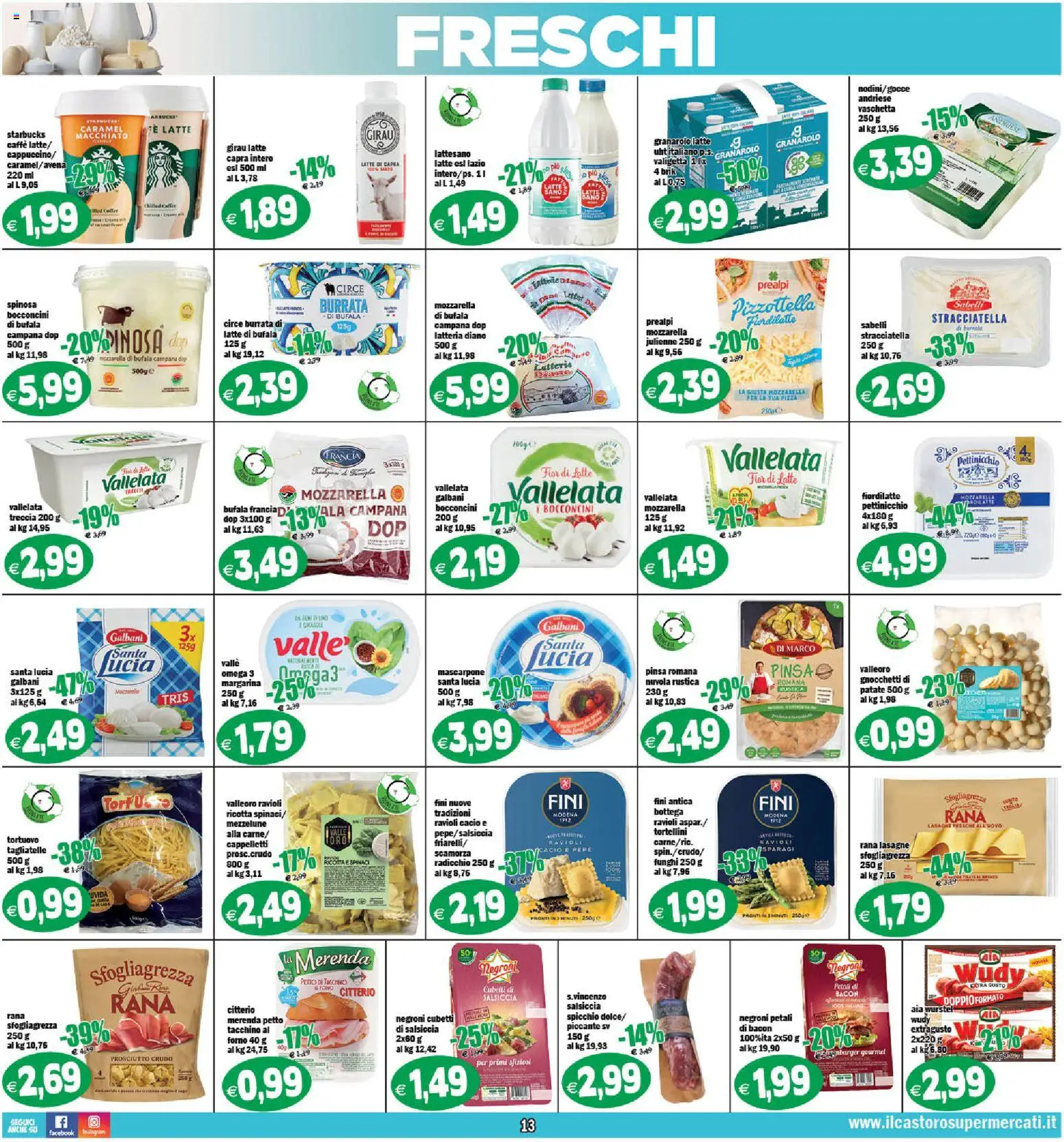 Volantino Il Castoro del 10/07/2026 | Pagina: 13 | Prodotti: Caffè, Margarina, Valigetta, Burrata