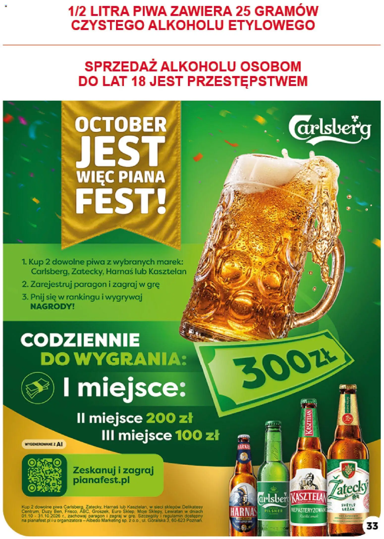 Euro Sklep gazetka - Market od 01.10.2026 | Strona: 33 | Produkty: Harnaś, Piana