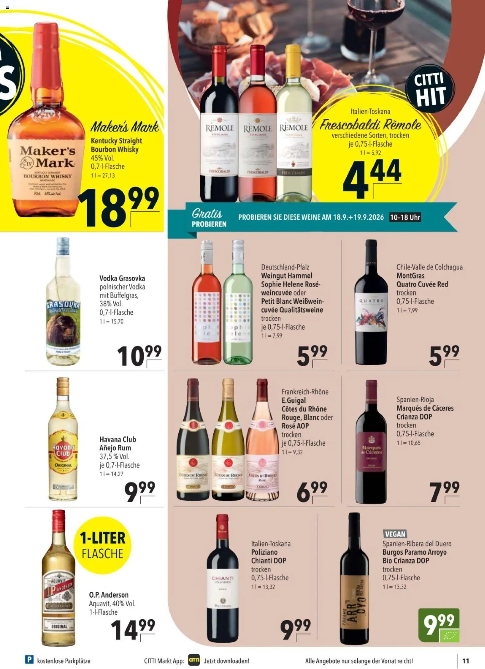 CITTI tilbudsavis – gyldig fra 16/09/2026 | Side: 11 | Produkter: Bourbon, Vodka, Whisky, Havana Club