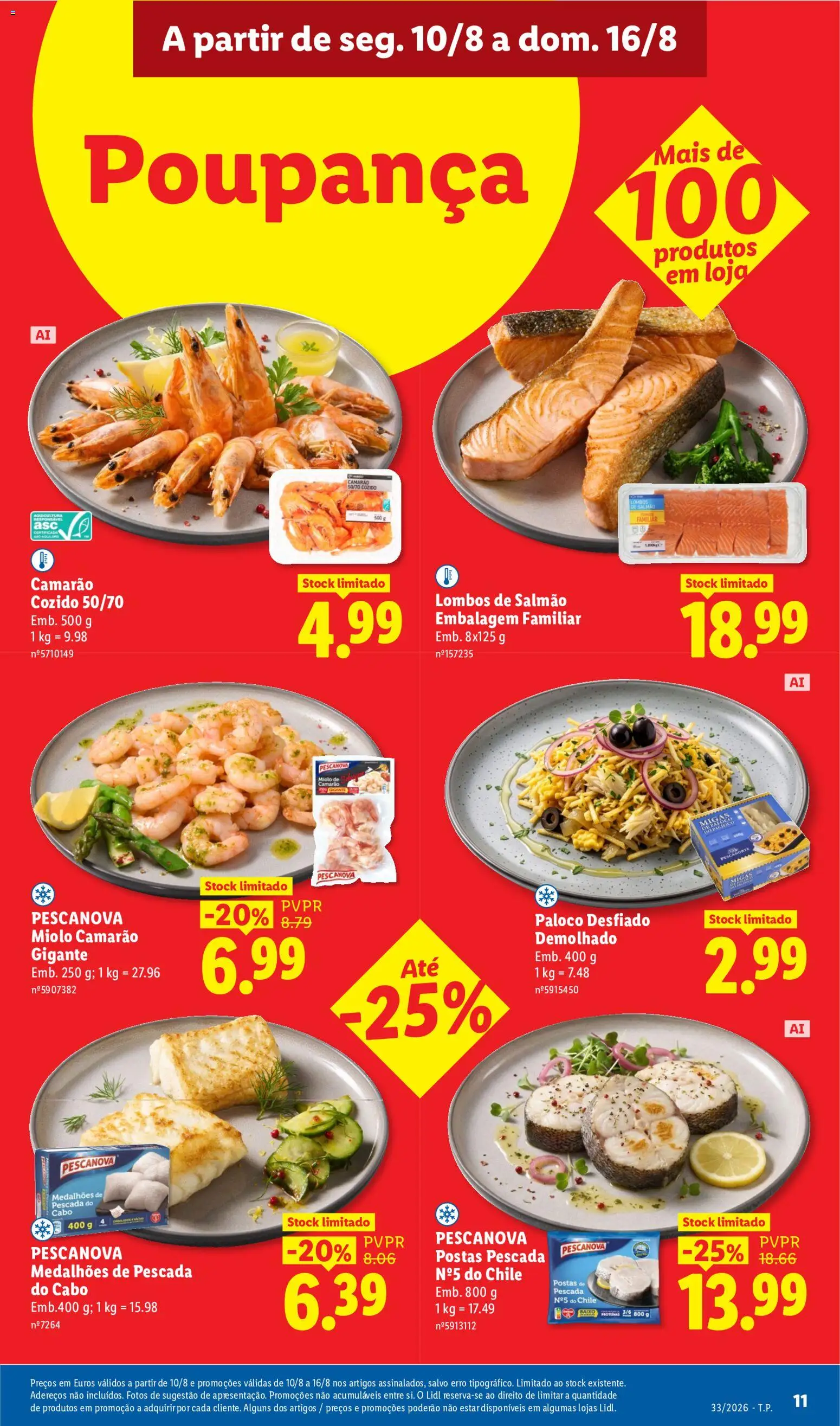 Lidl folheto │ válido de 10/08/2026 | Página: 11 | Produtos: Cabo, Pescada, Camarão, Pescada do cabo