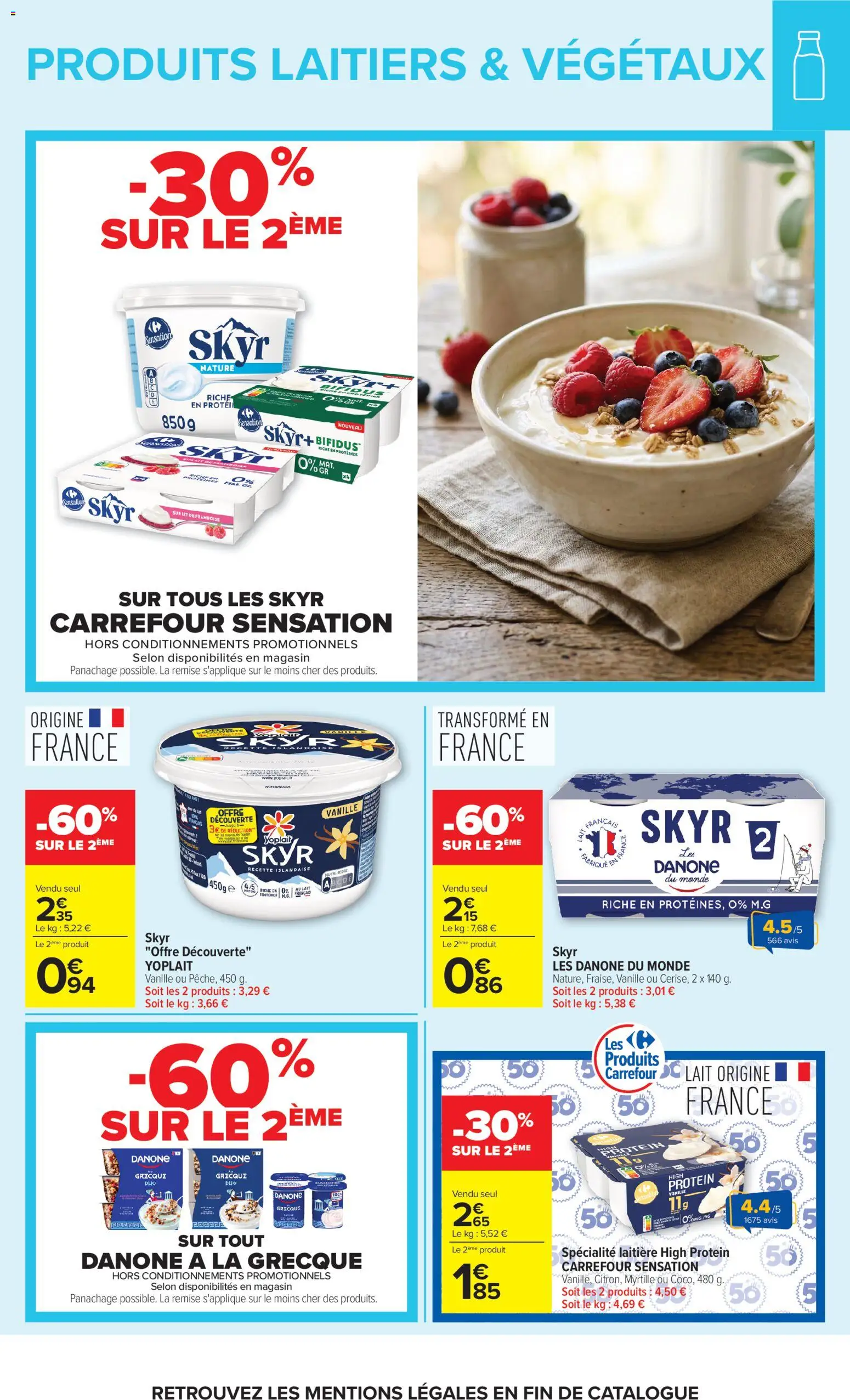 {H1} | Page: 10 | Produits: Framboise, Lait, Skyr